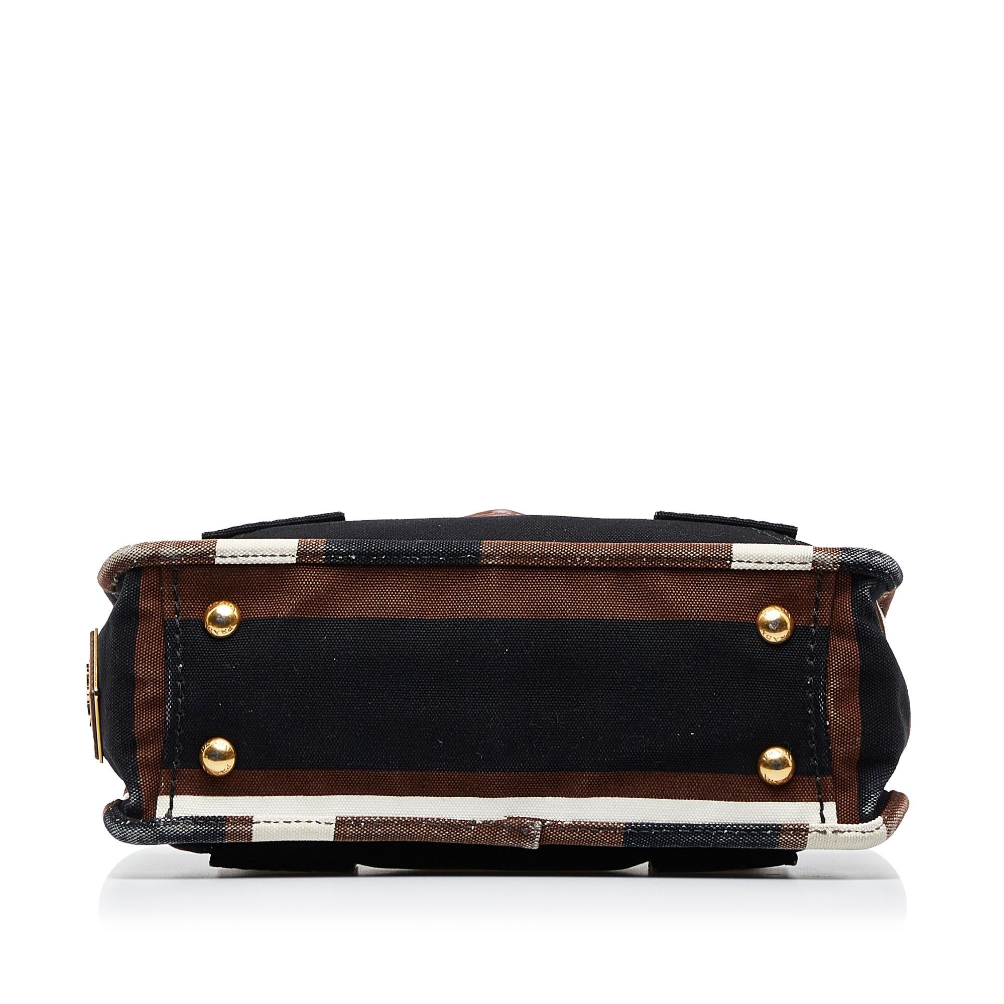 プラダ ショルダーバッグ CANAPA RIGHE Prada Canapa Righe Stripe Satchel (SHG-kRpi8k)