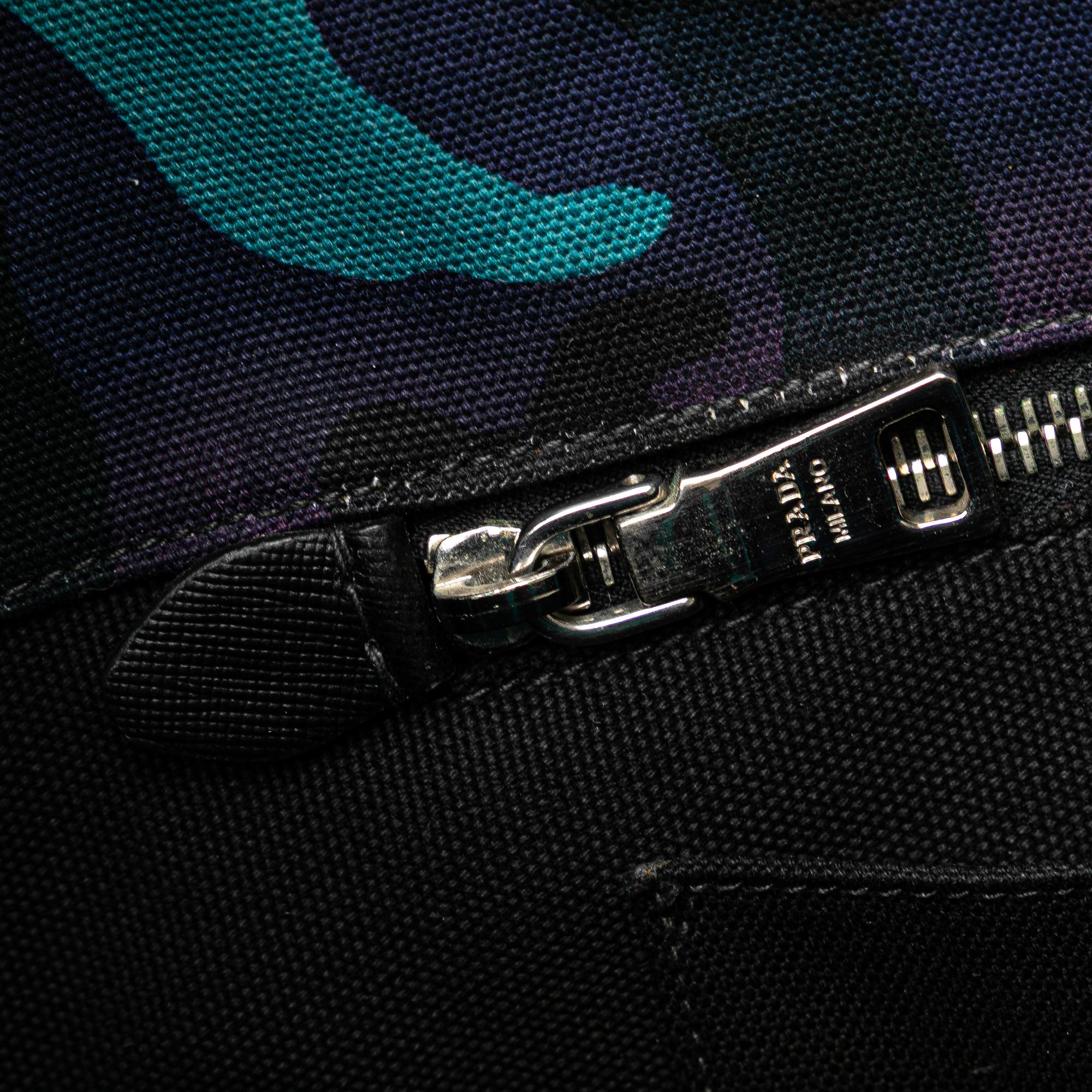 Prada Canvas Camouflage Canapa Logo Satchel