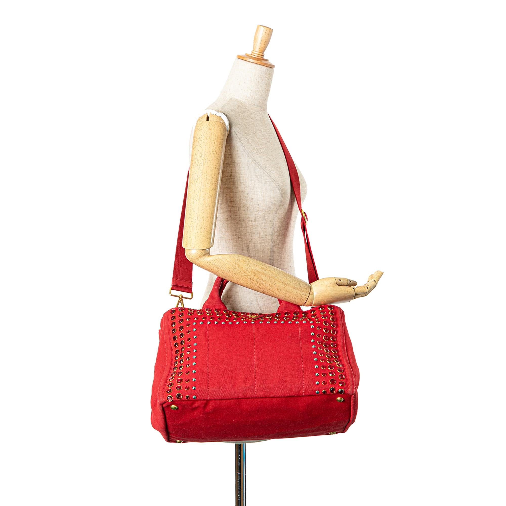 Prada Canvas Canapa Bijoux Satchel