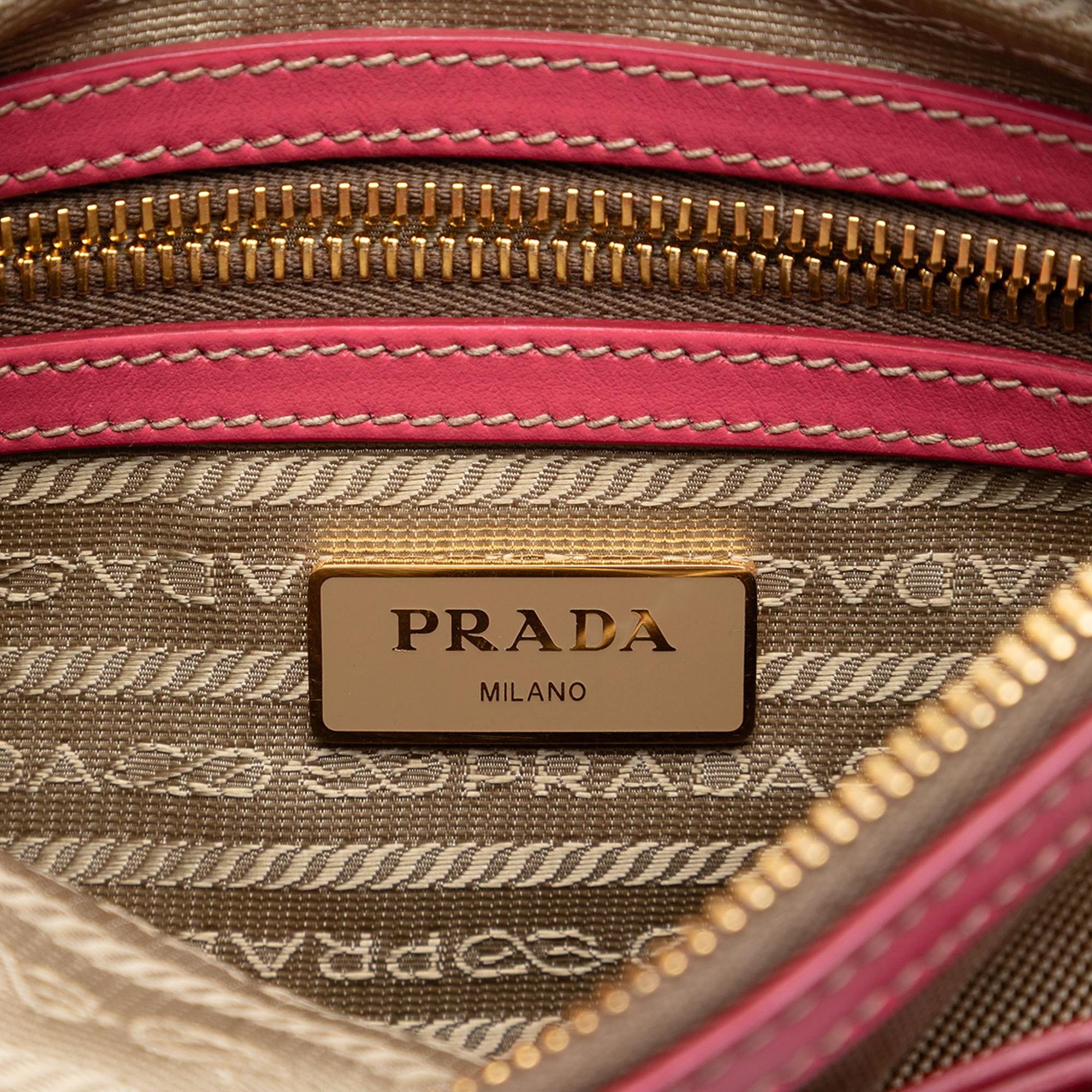 Prada Canvas Canapa Logo Bow Crossbody