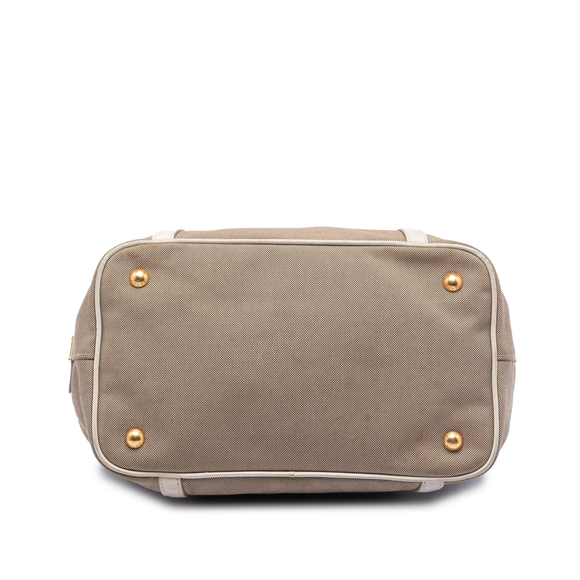 Prada Canvas Canapa Logo Bow Satchel