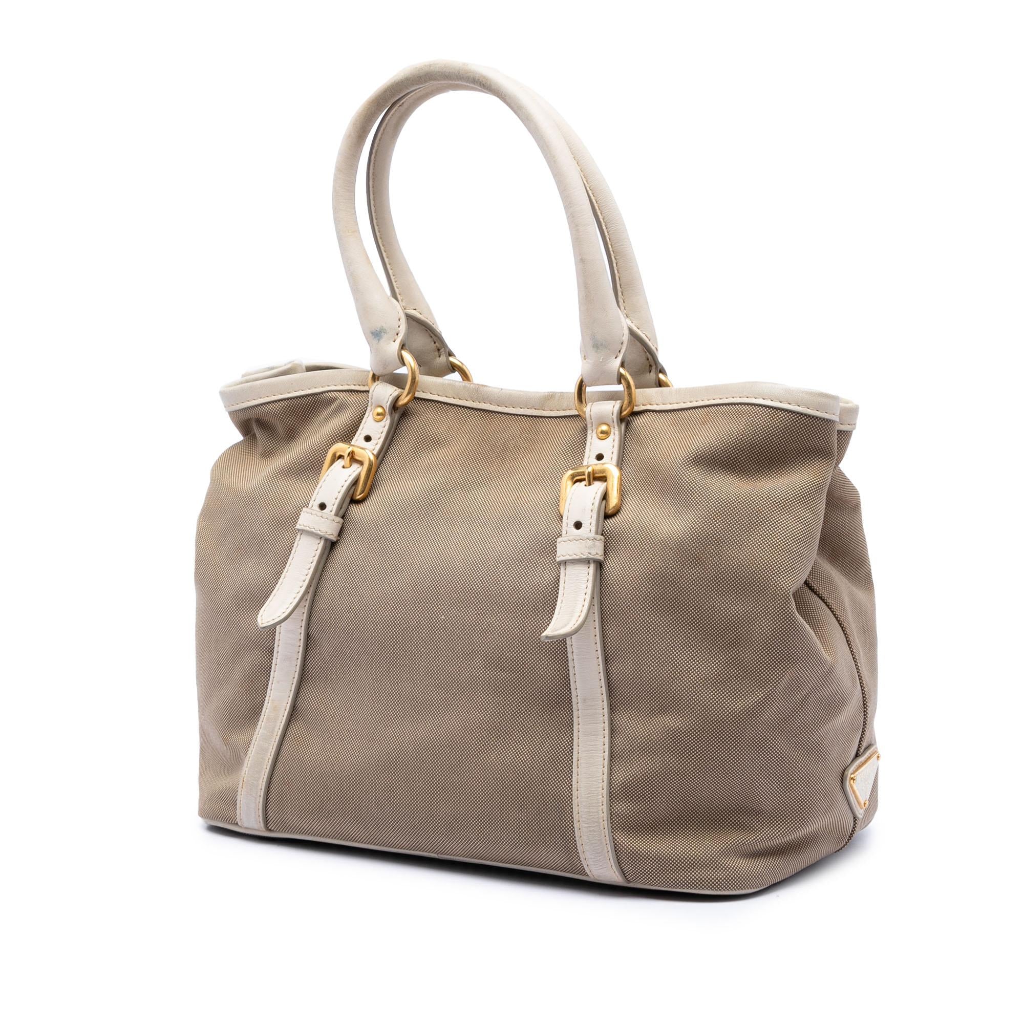 Prada Canvas Canapa Logo Bow Satchel
