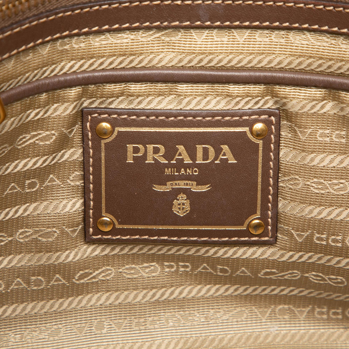 Prada Canvas Canapa Logo Bow Satchel