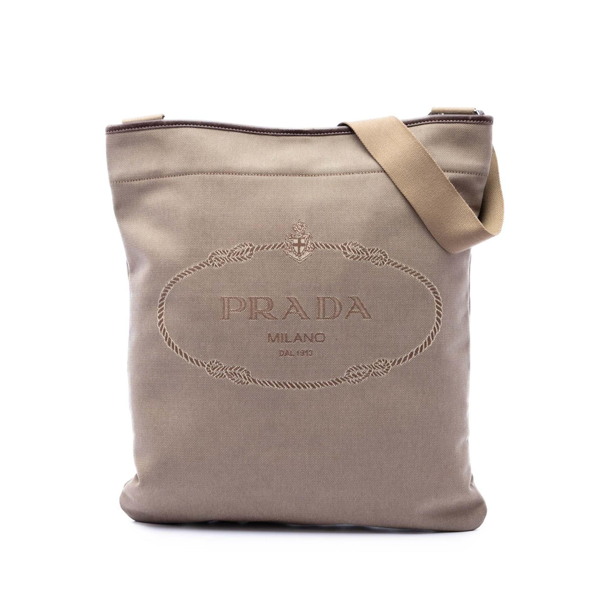 Prada Canvas Canapa Logo Messenger Bag