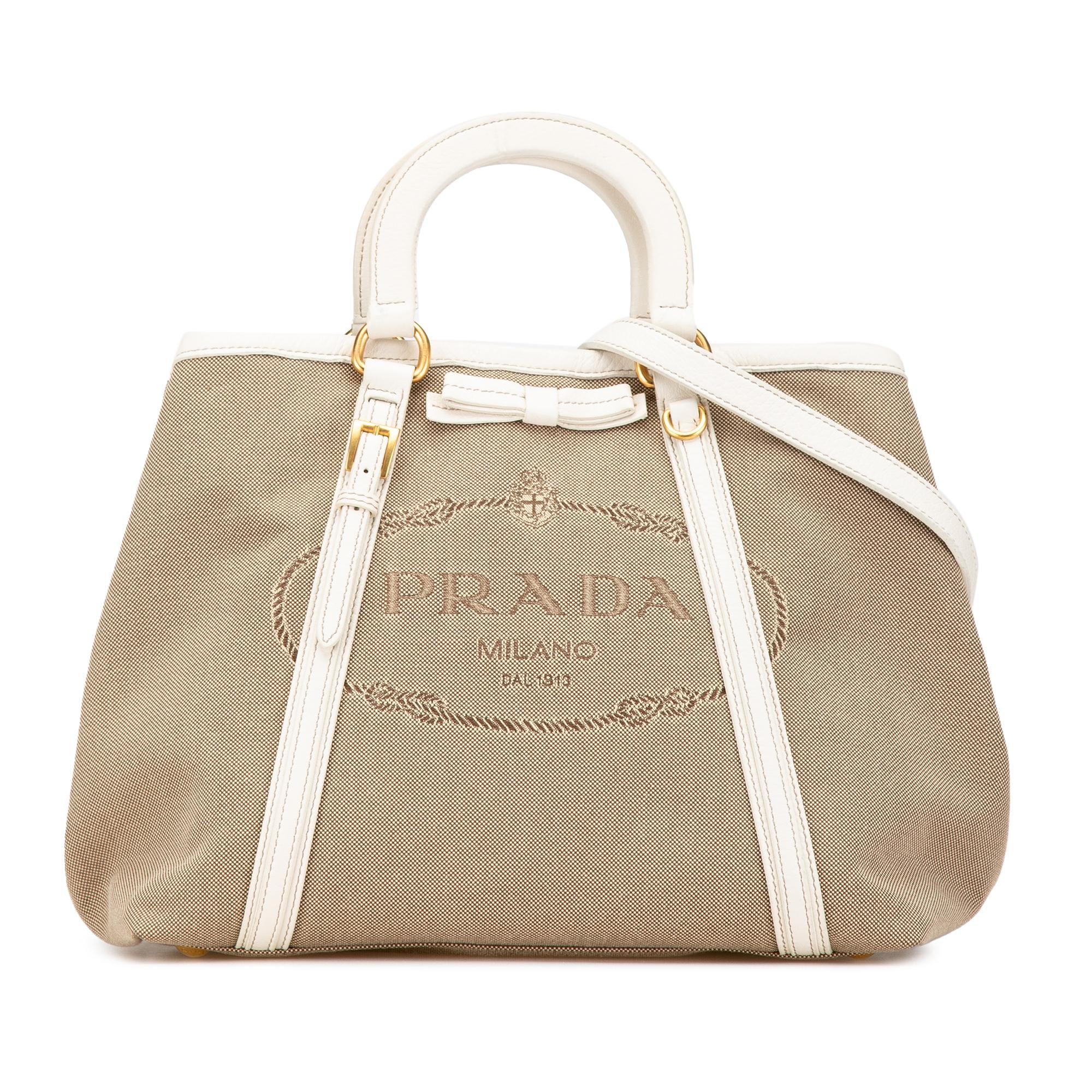 Prada Canvas Canapa Logo Satchel