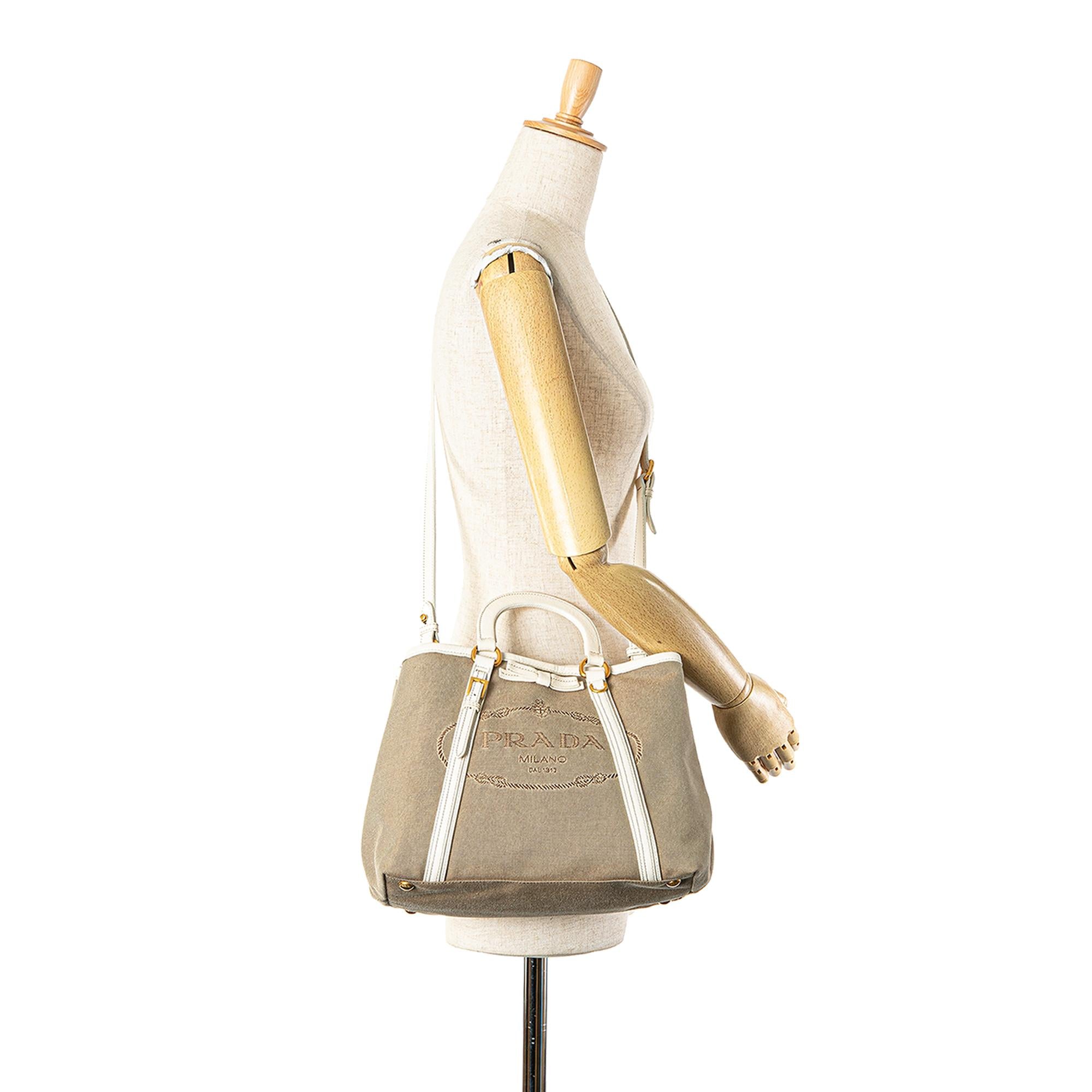 Prada Canvas Canapa Logo Satchel