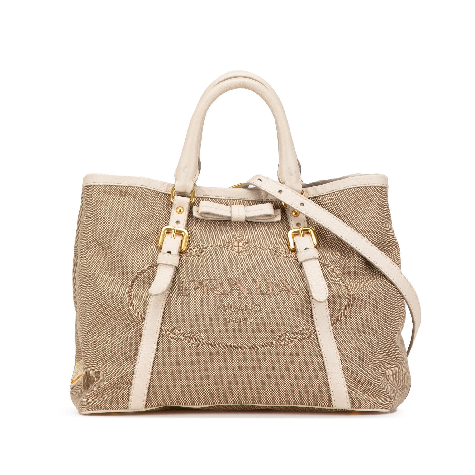 Prada Canvas Canapa Logo Satchel (SHG-Haws7D)