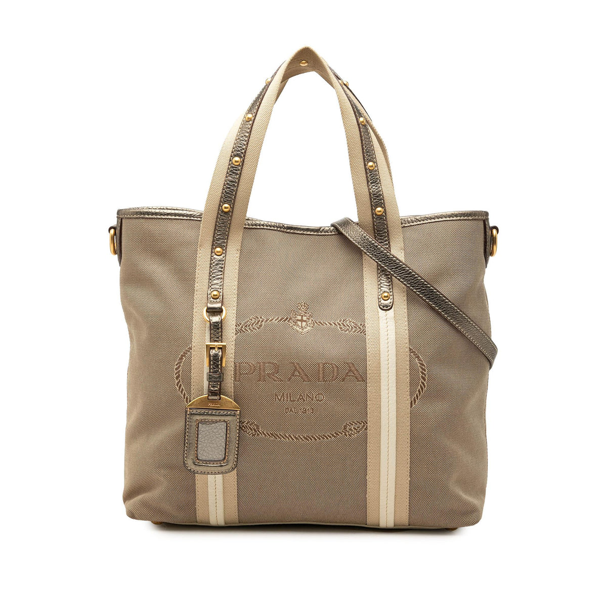 Prada Canvas Canapa Logo Satchel