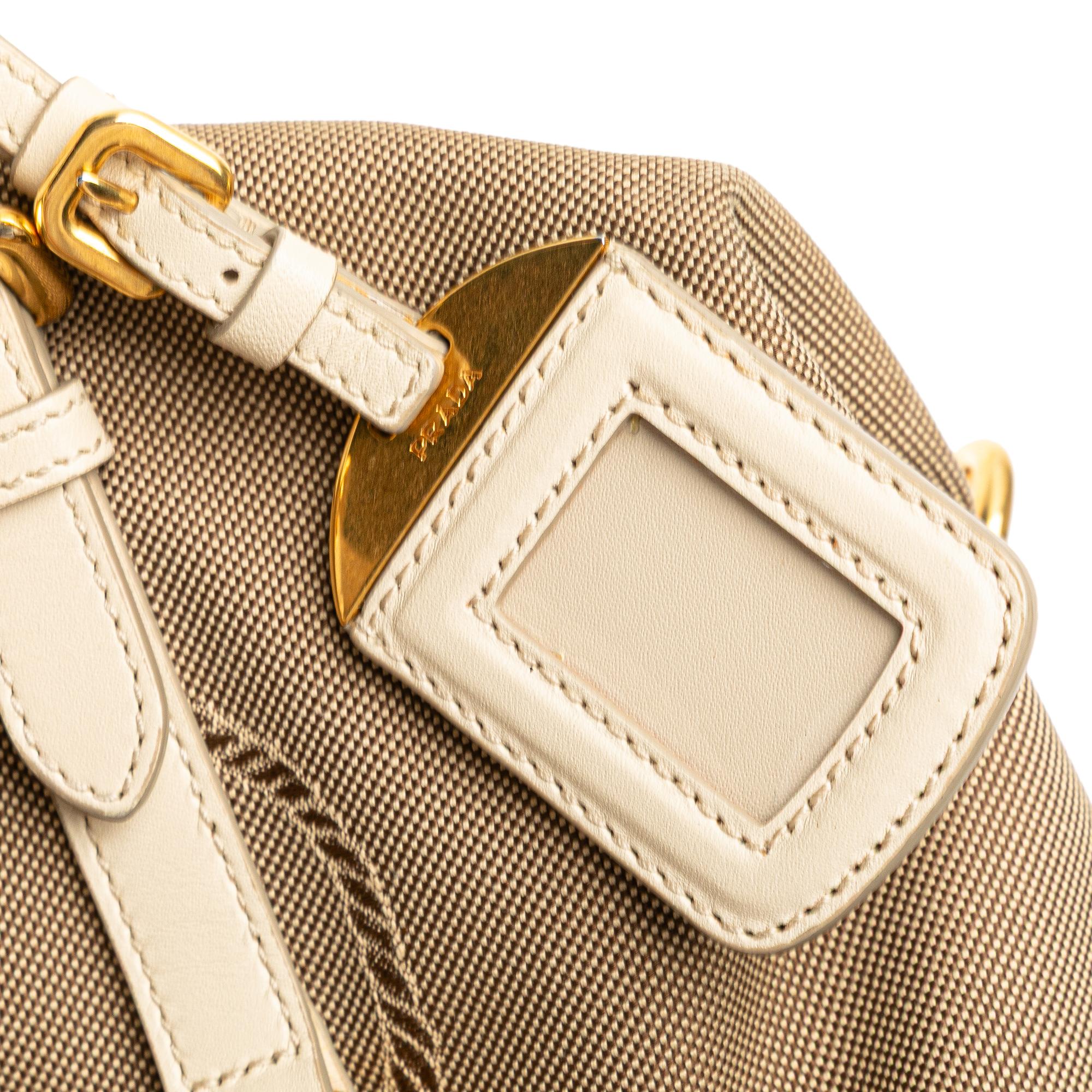 Prada Canvas Canapa Logo Shoulder Bag