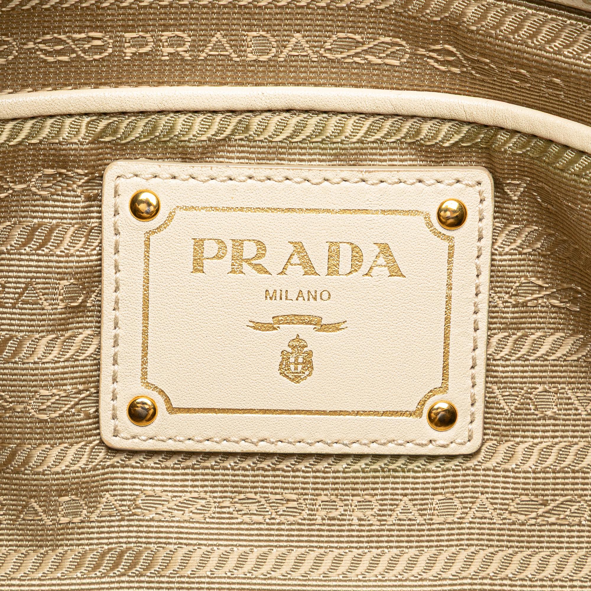 Prada Canvas Canapa Logo Shoulder Bag