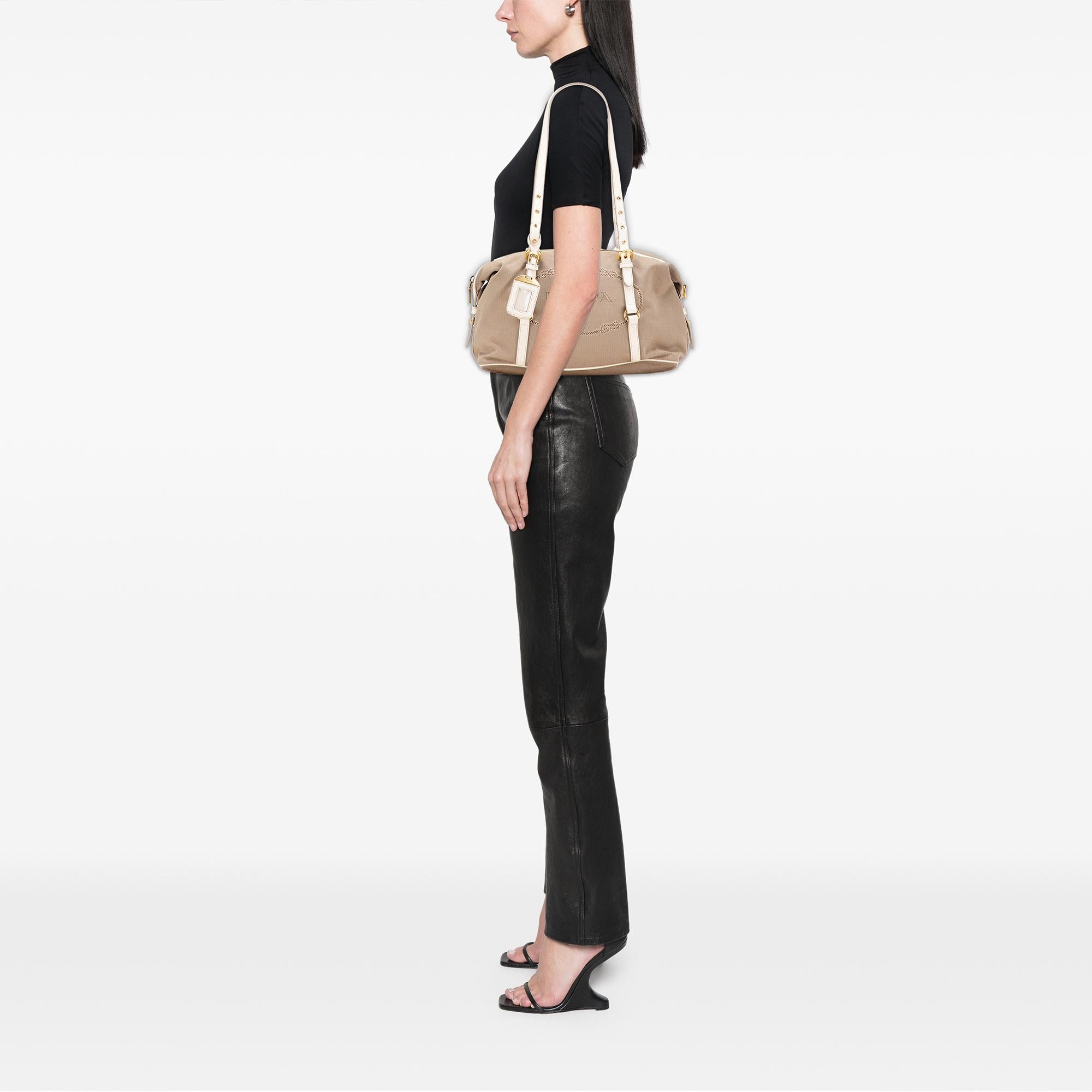 Prada Canvas Canapa Logo Shoulder Bag