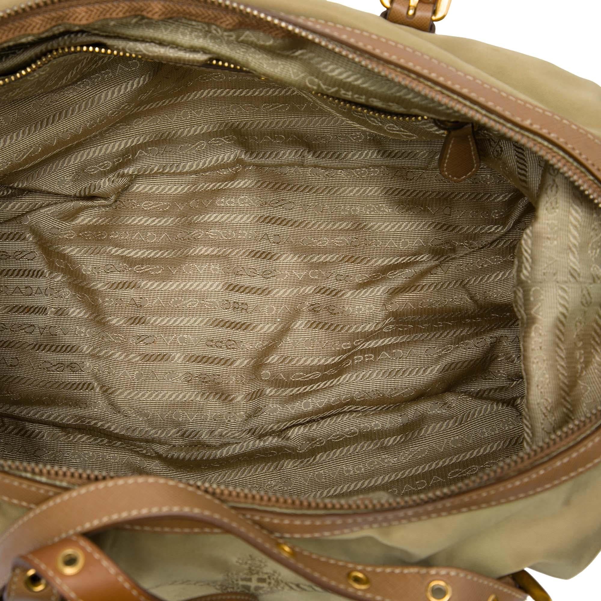 Prada Canvas Canapa Logo Shoulder Bag