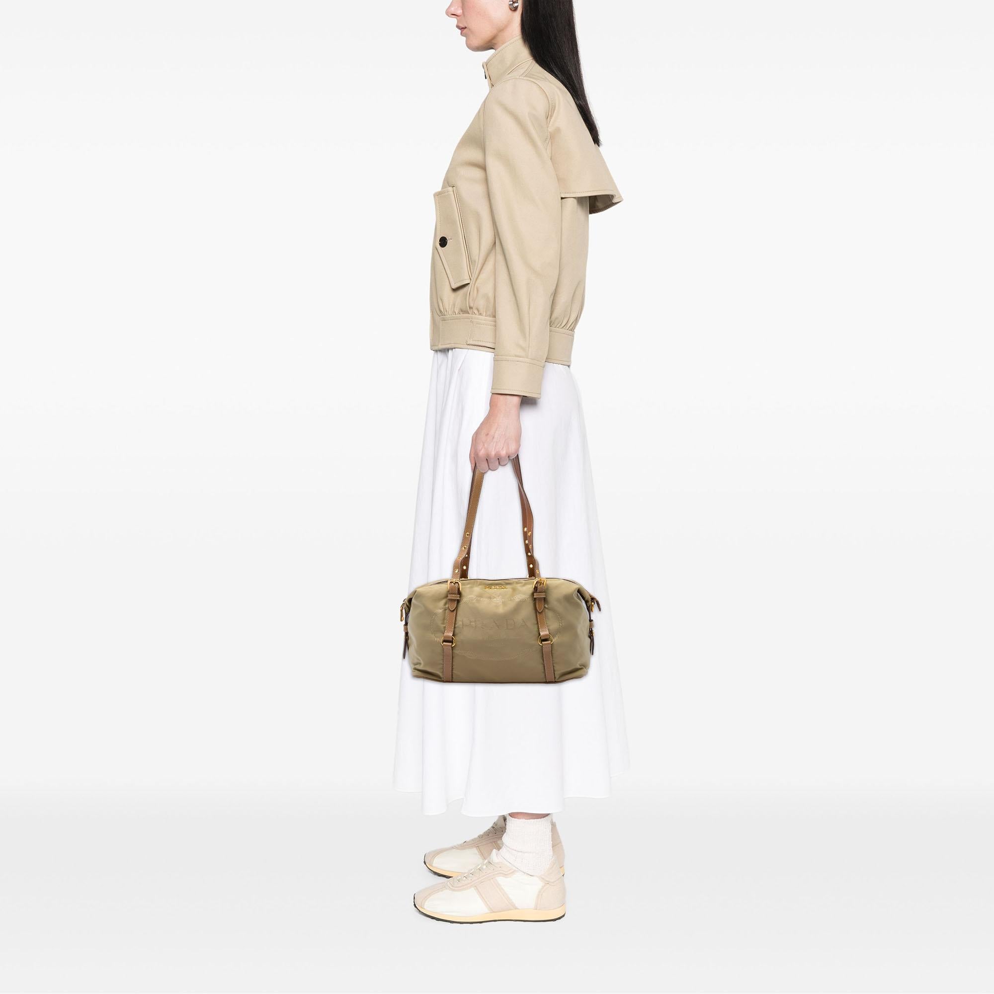 Prada Canvas Canapa Logo Shoulder Bag