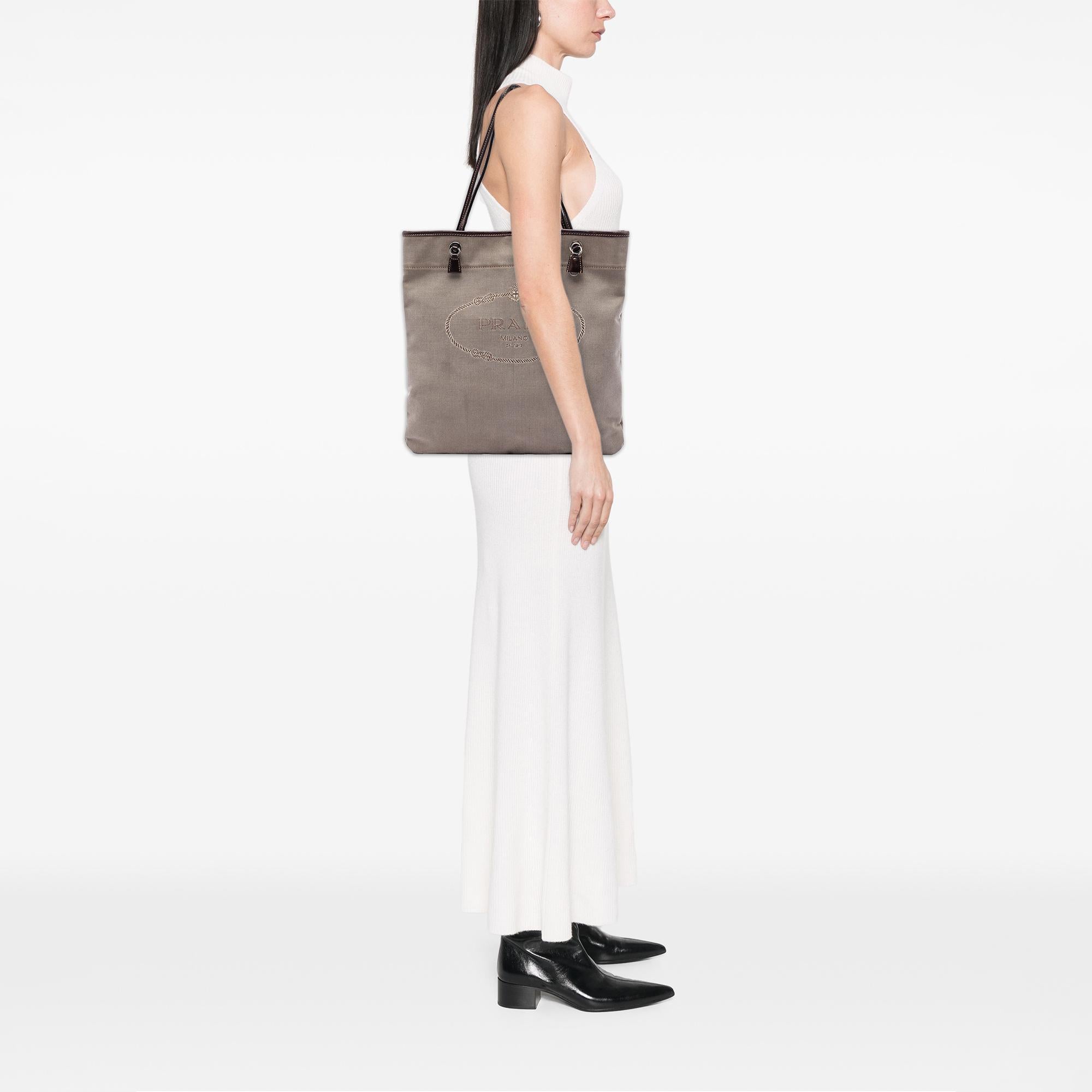 Prada Canvas Canapa Logo Tote