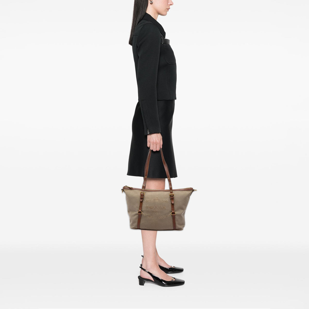 Prada Canvas Canapa Logo Tote