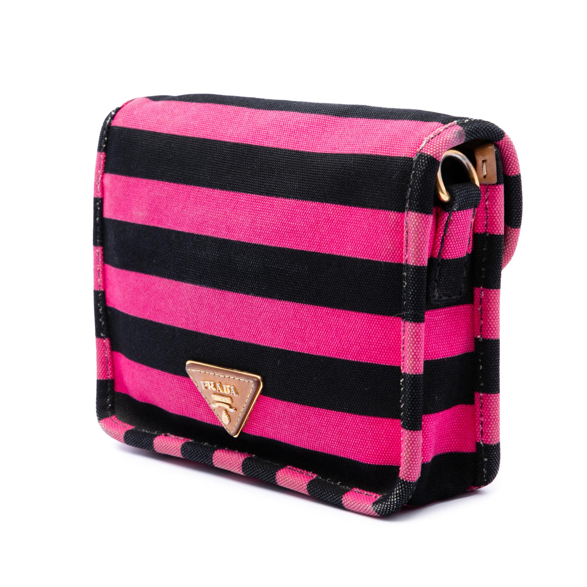 Prada Canvas Canapa Righe Striped Crossbody