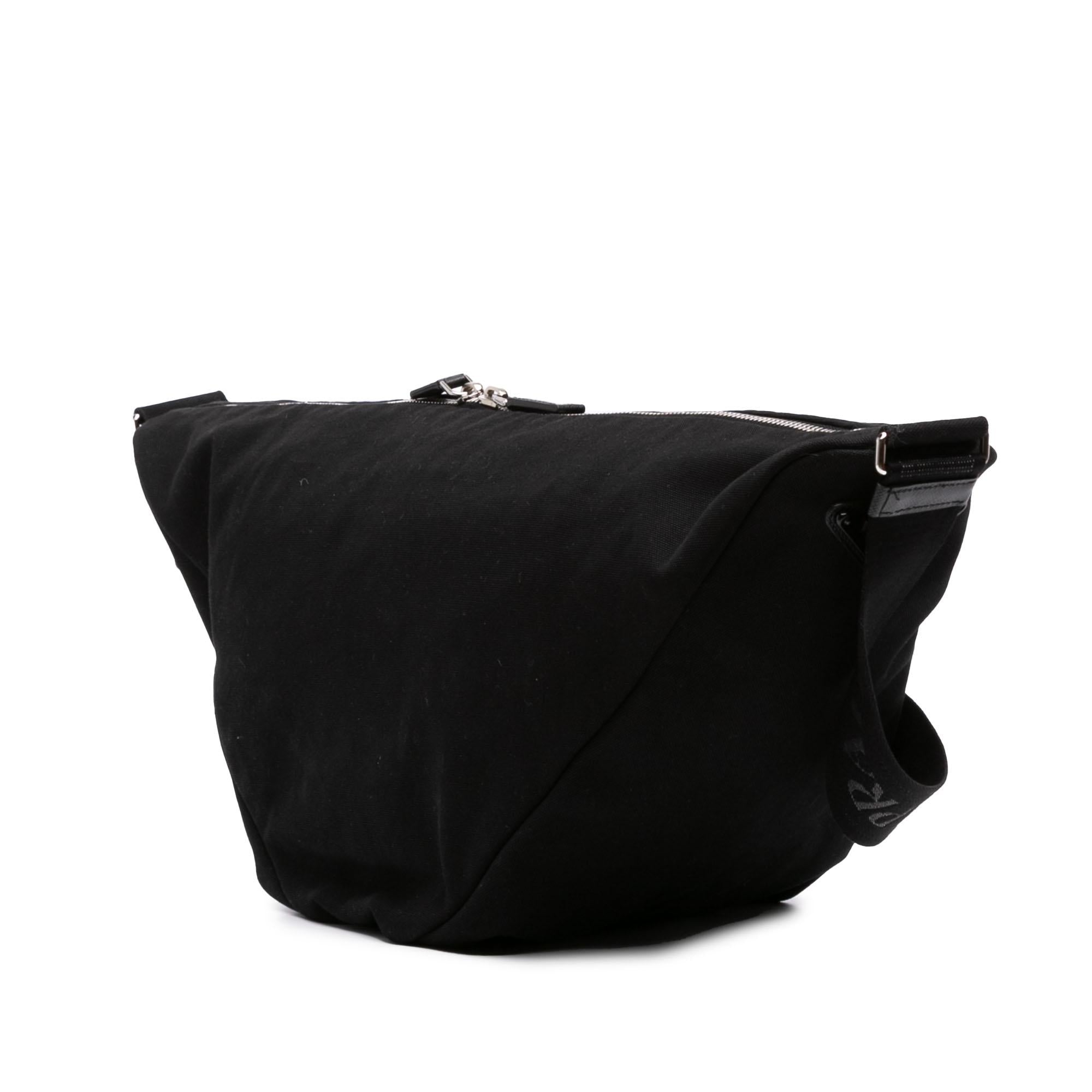 Prada Canvas Canapa Triangle Logo Shoulder Bag
