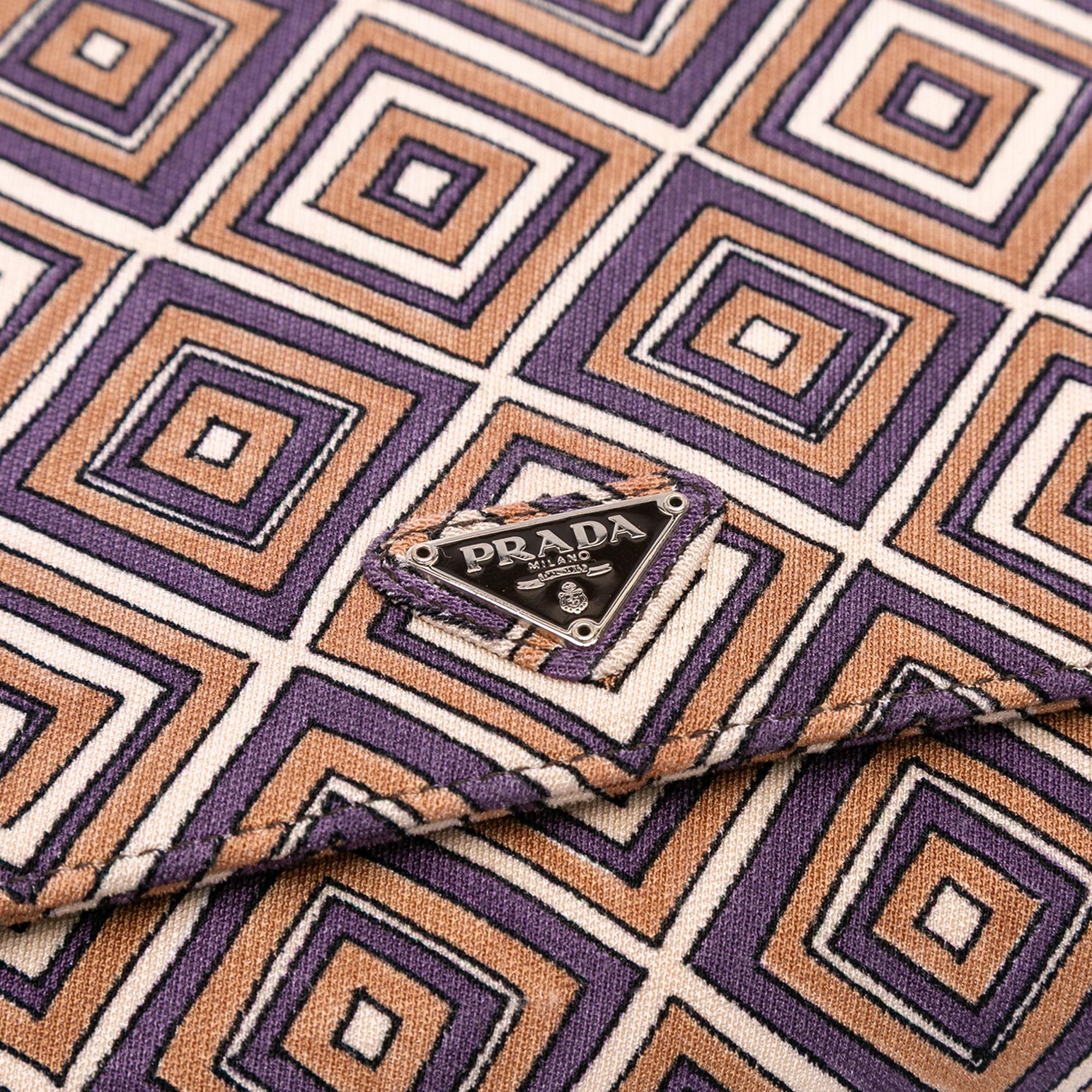 Prada Canvas Geometric Shoulder Bag