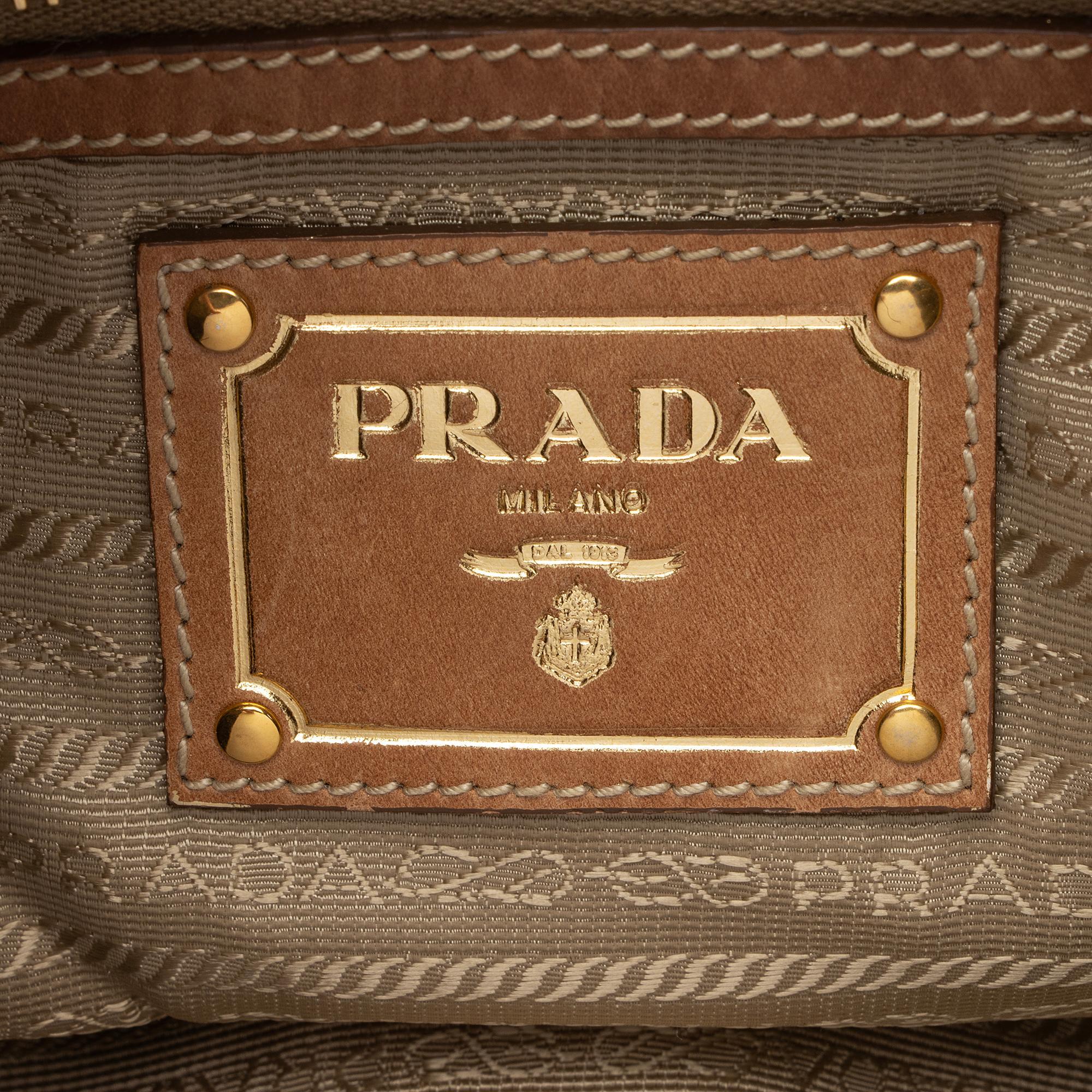 Prada Canvas Logo Satchel (SHF-pgvjOz)