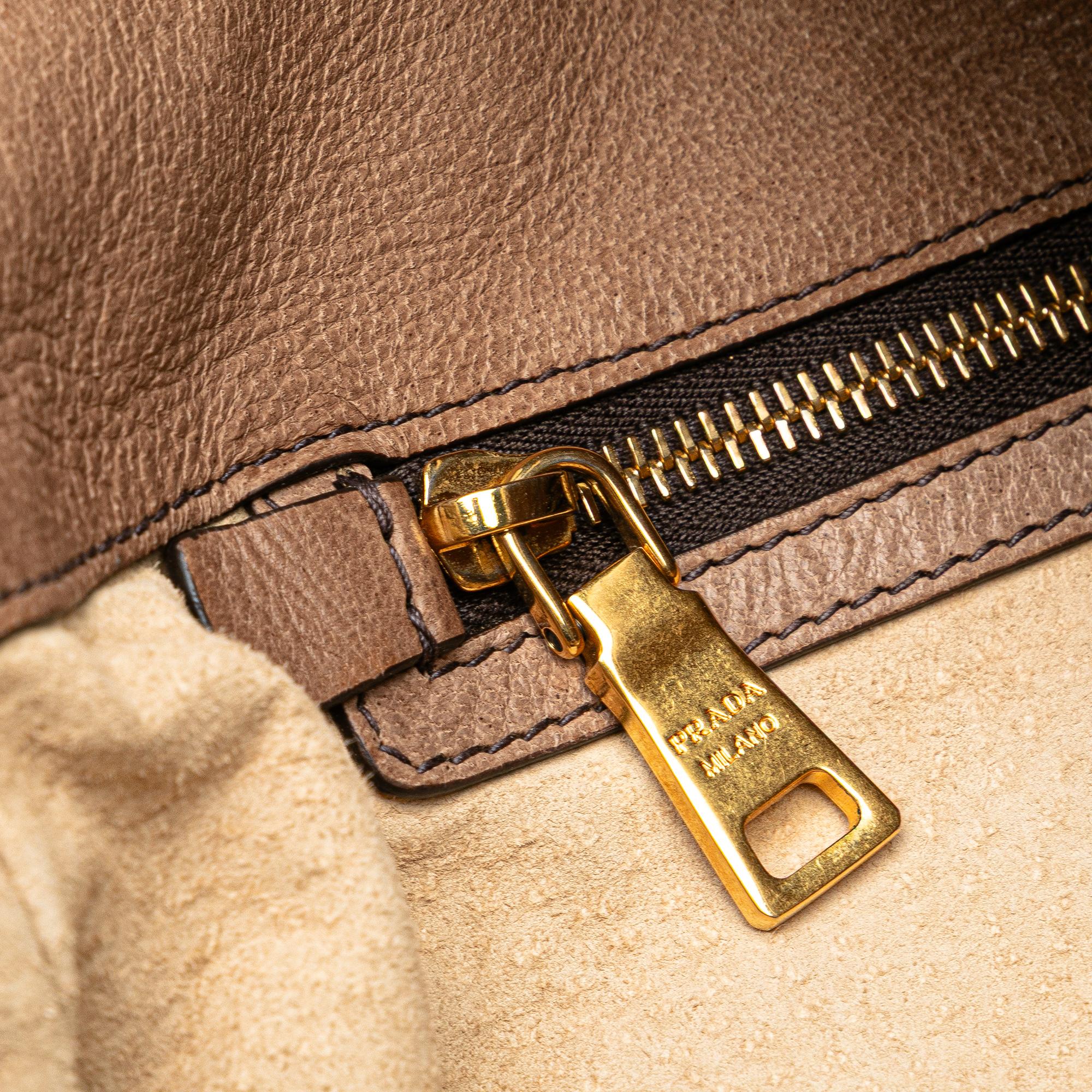 Prada Cervo Shine Flap Hobo