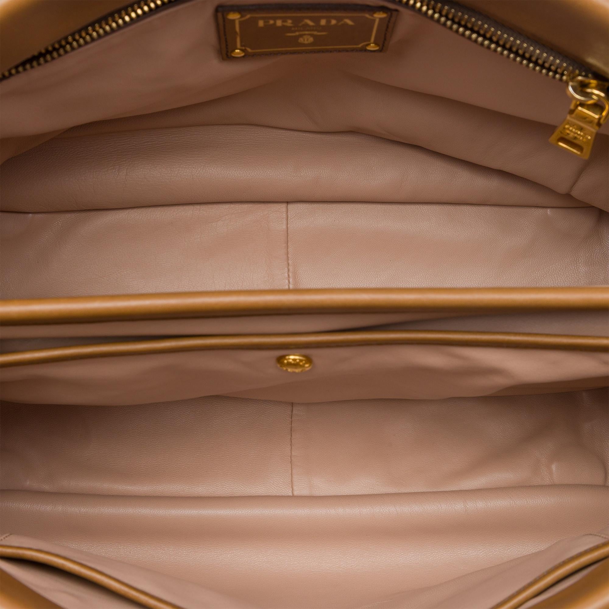 Prada City Calf Frame Top Handle Tote