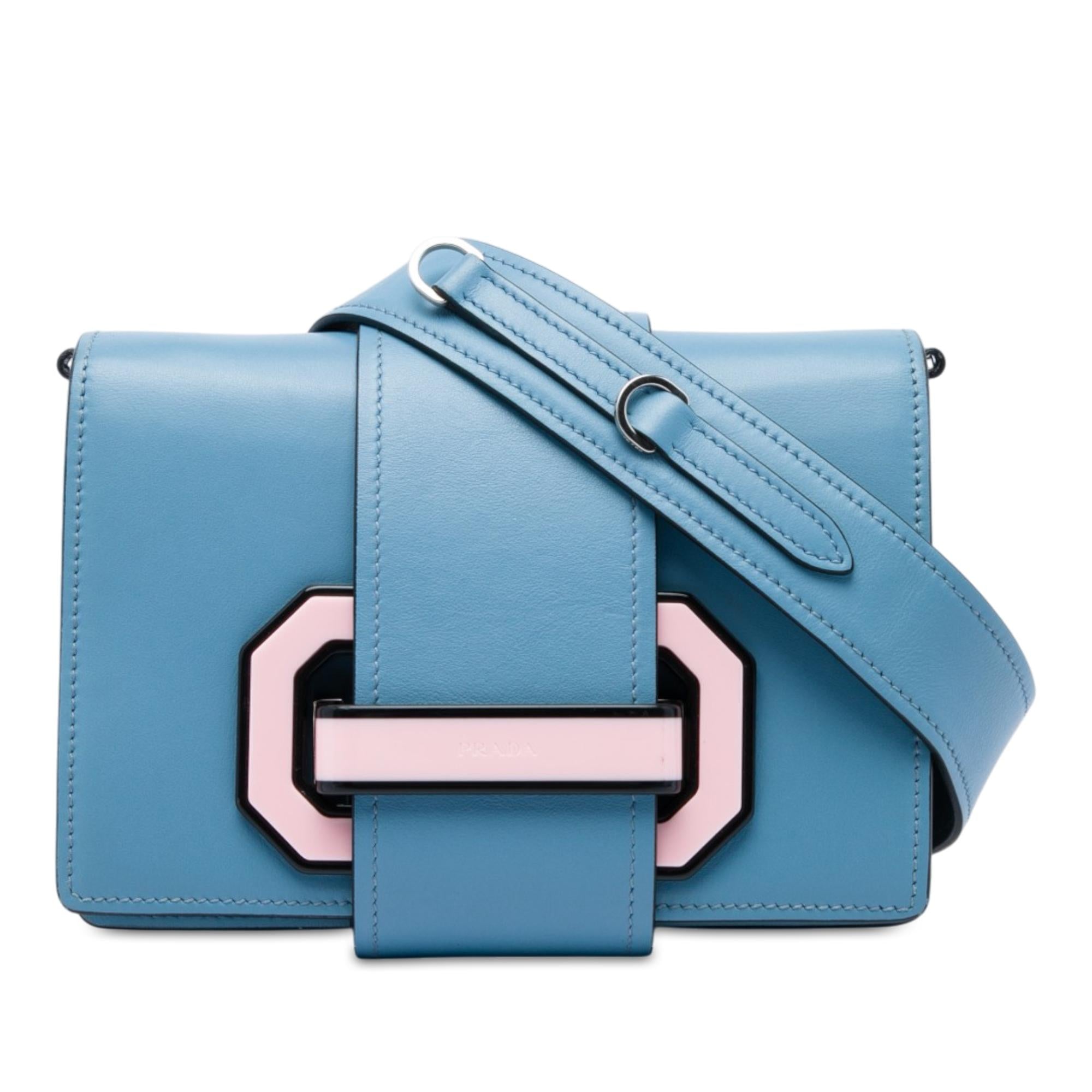 Prada City Calf Plex Ribbon Crossbody