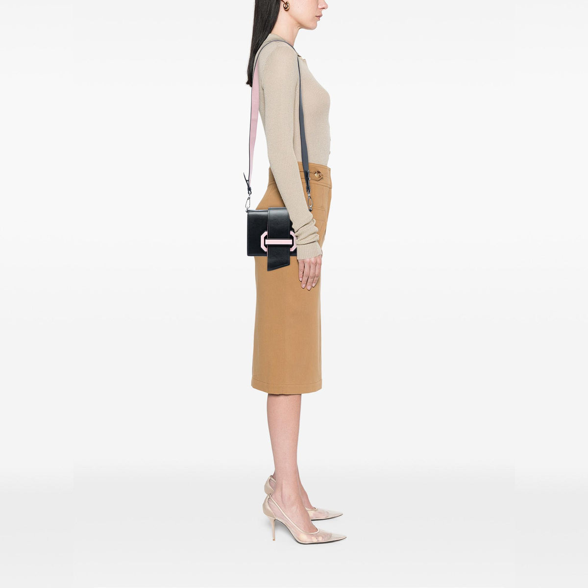 Prada City Calf Plex Ribbon Crossbody