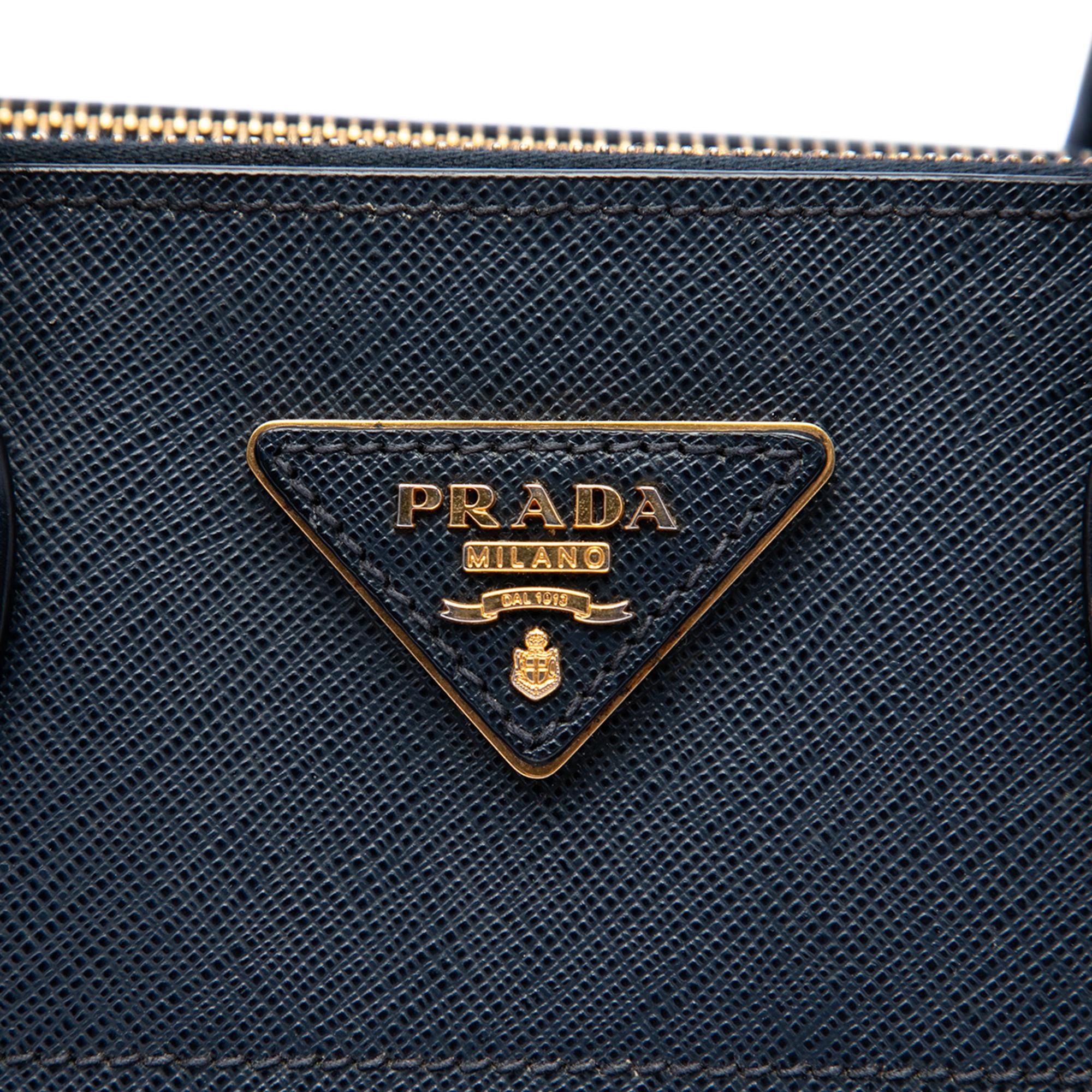 Prada City Calf Trimmed Saffiano Greche Paradigme Bag