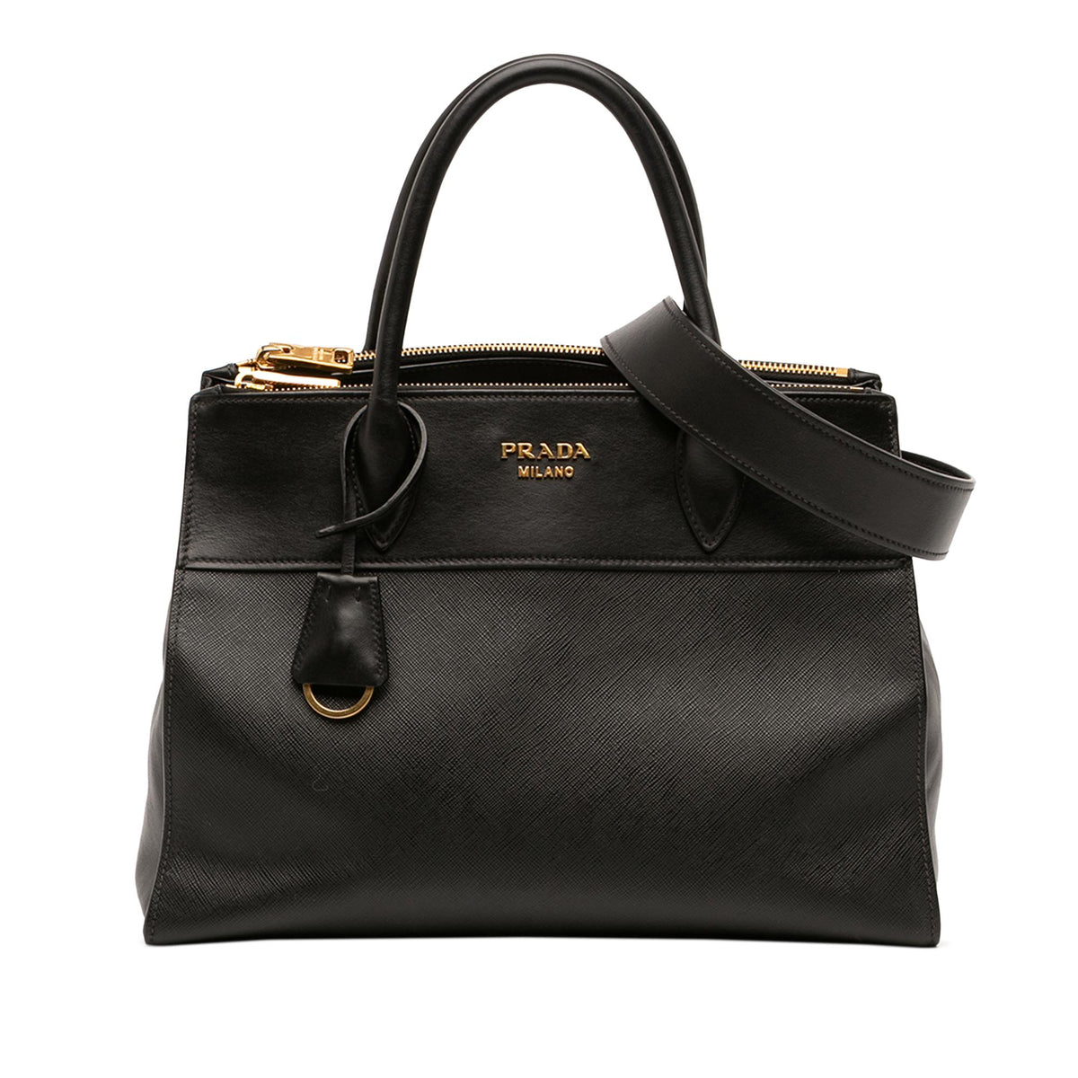 Prada City Calf Trimmed Saffiano Paradigme Bag