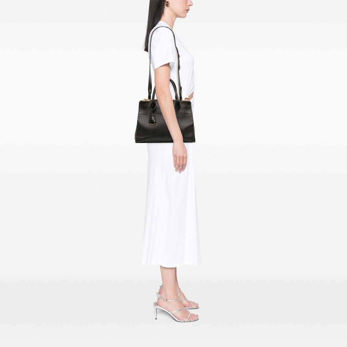 Prada City Calf Trimmed Saffiano Paradigme Bag