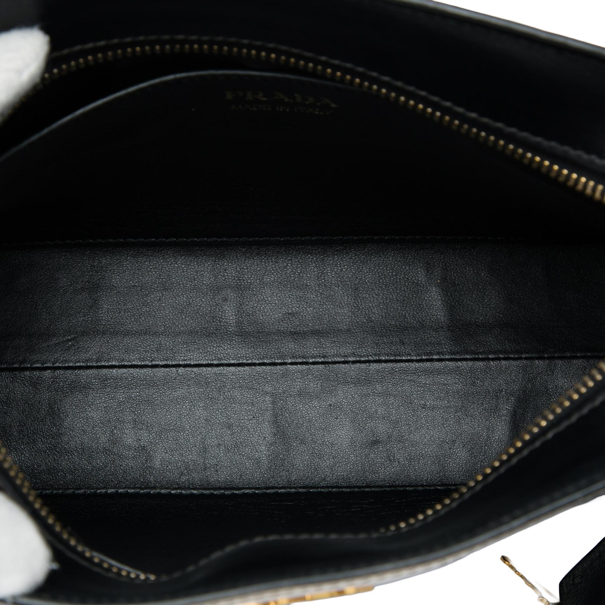 Prada City Calf and Saffiano Lip Print Esplanade Crossbody