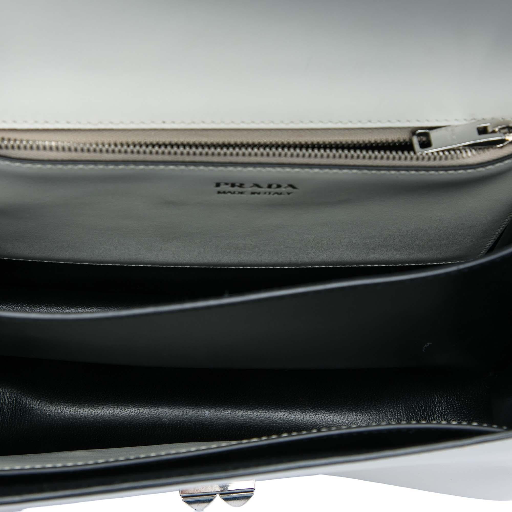 Prada City Calf and Saffiano Studded Elektra Satchel