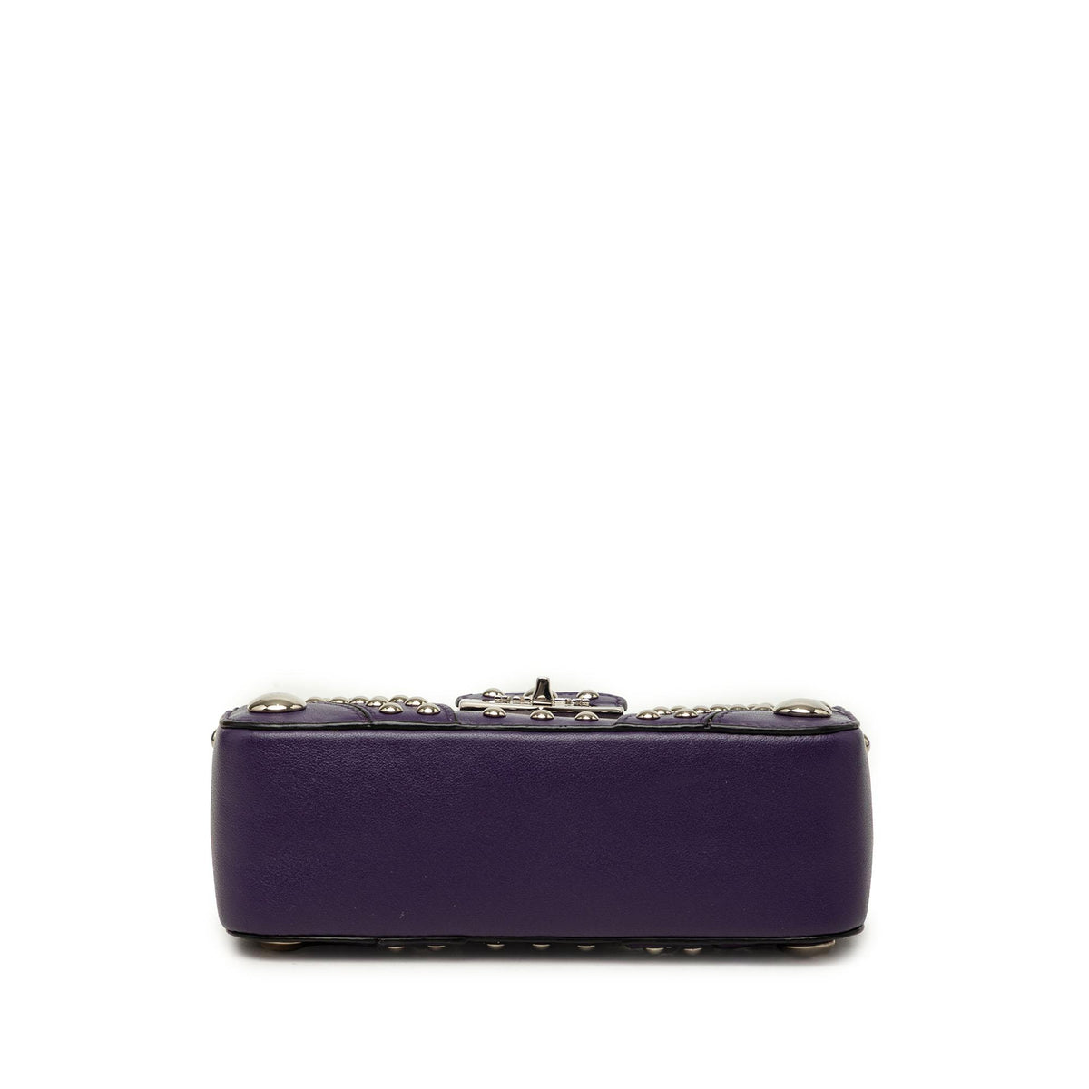 Prada City Calfskin Studded Elektra Turn Lock Clutch