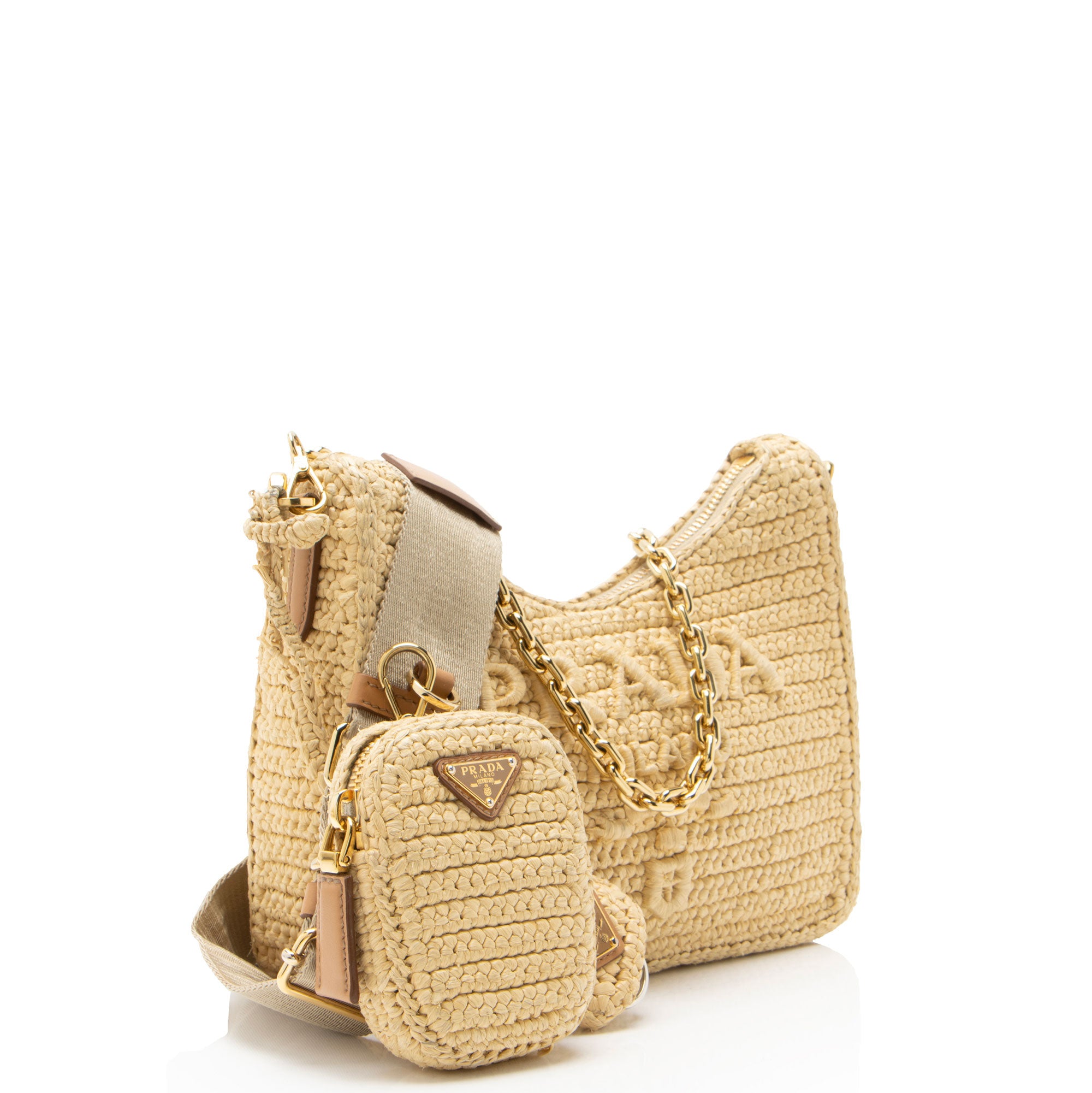 Prada Crochet Raffia Re-Edition 2005 Crossbody
