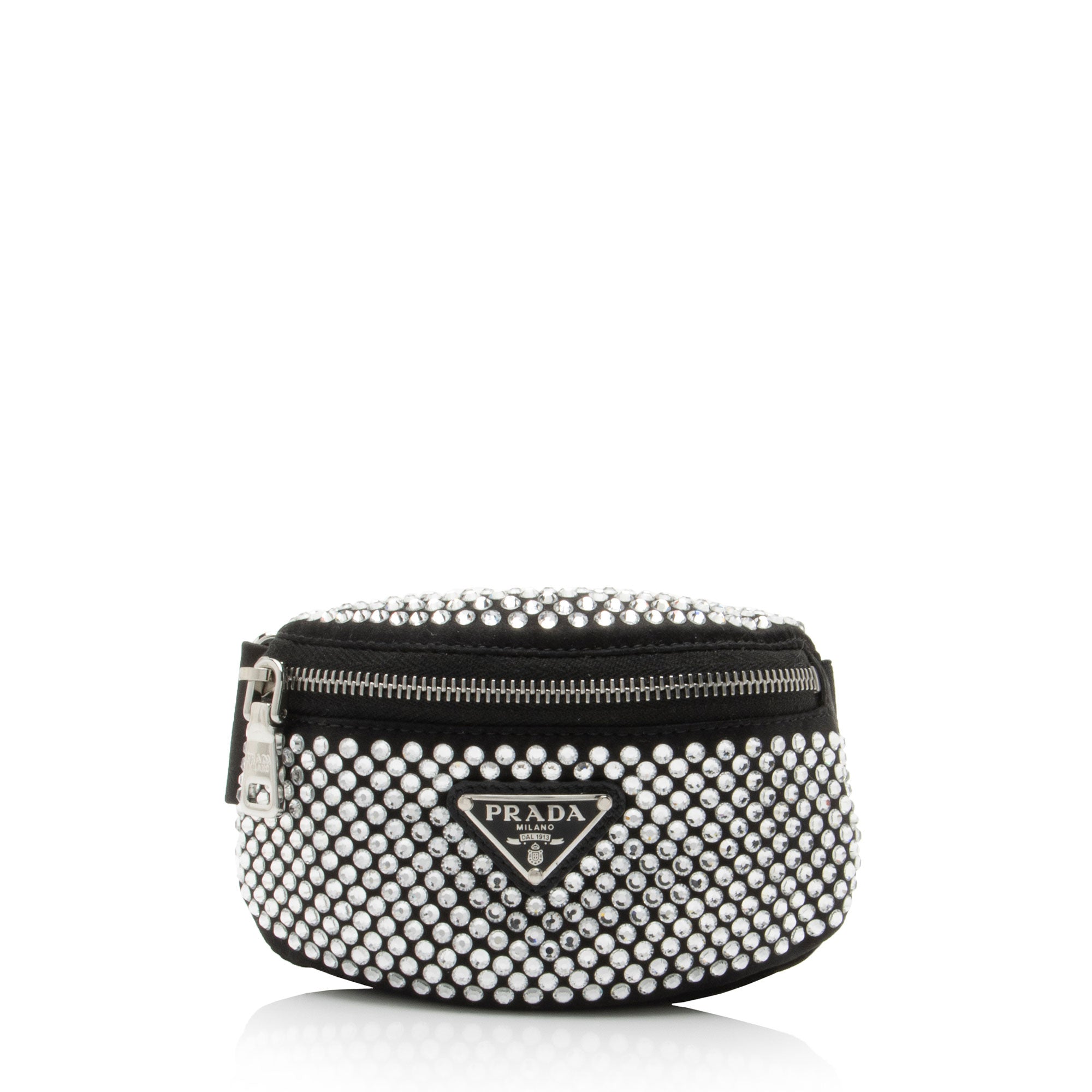 Prada Crystal Embellished Mini Wrist Pouch (SHF-9KrVut)
