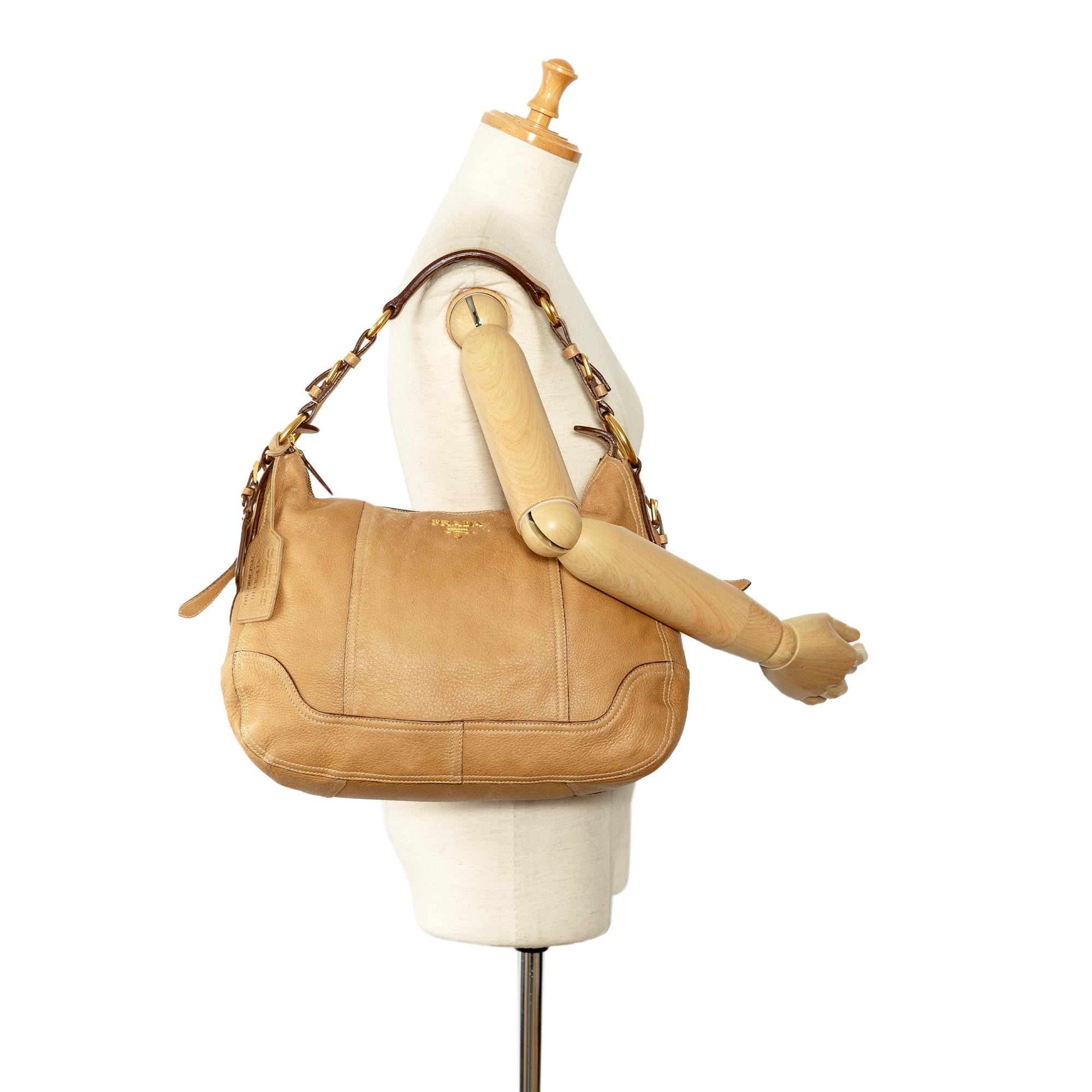 Prada Deerskin Leather Shoulder Bag SHG YwNnyJ