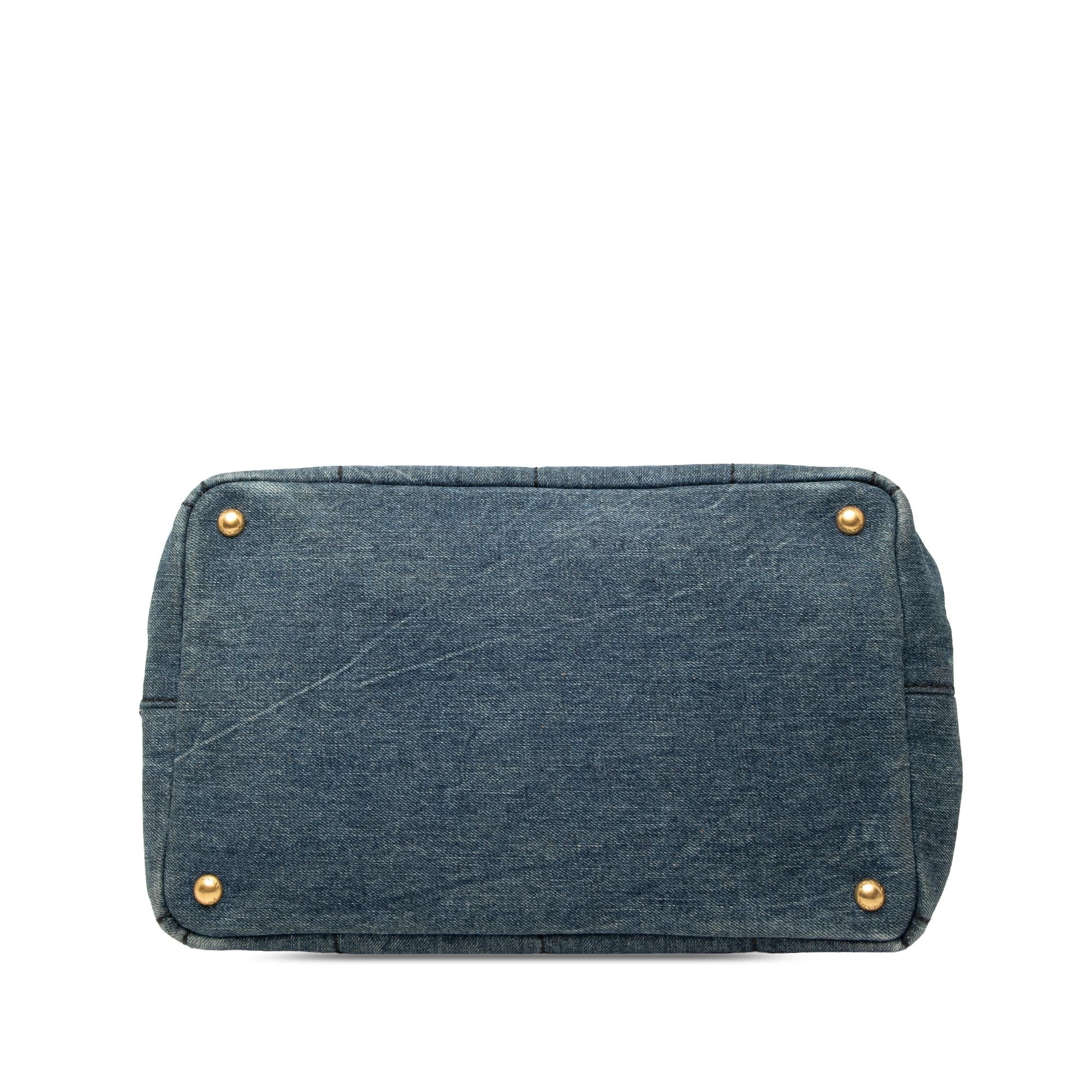 Prada Denim Canapa Logo Tote