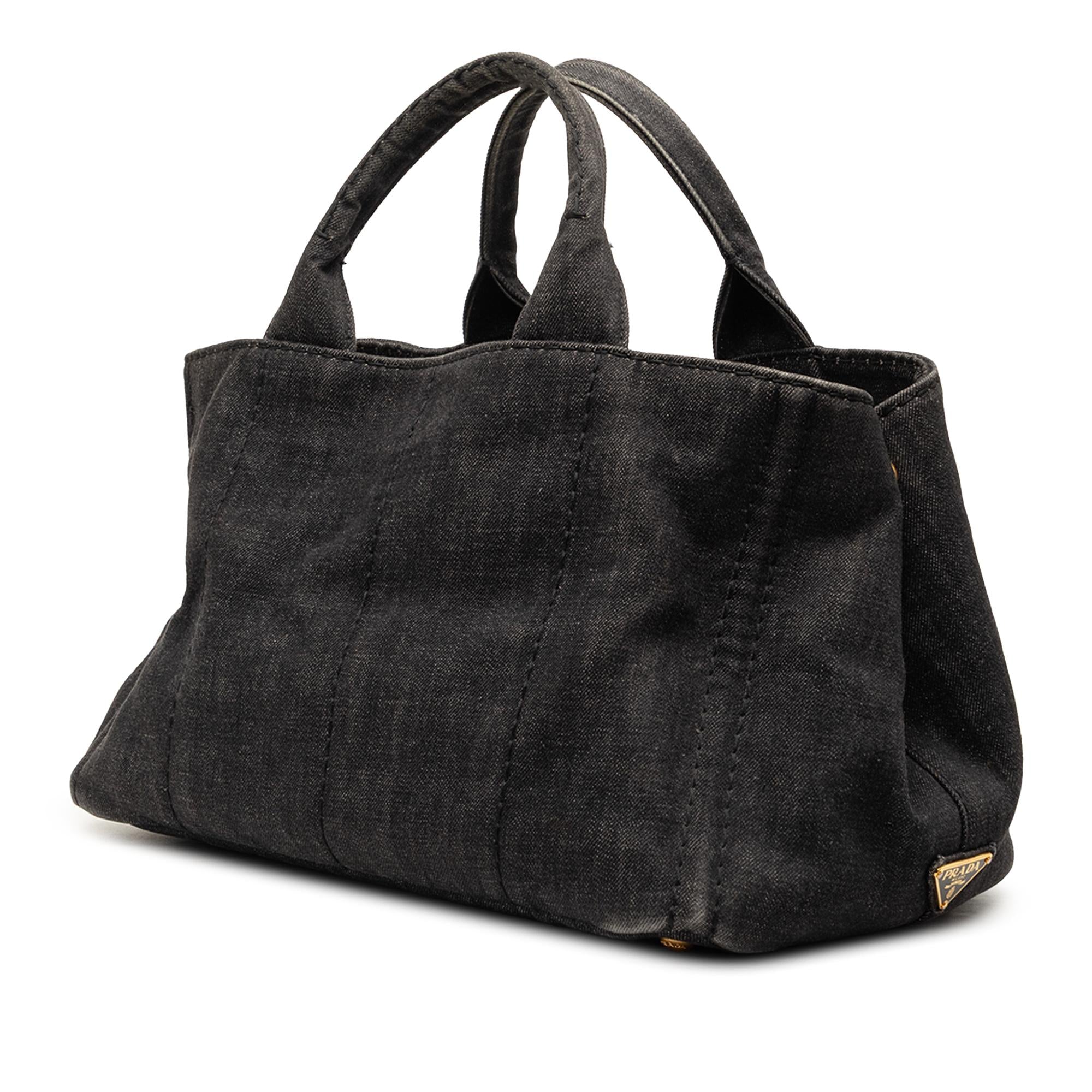 Prada Denim Canapa Logo Tote