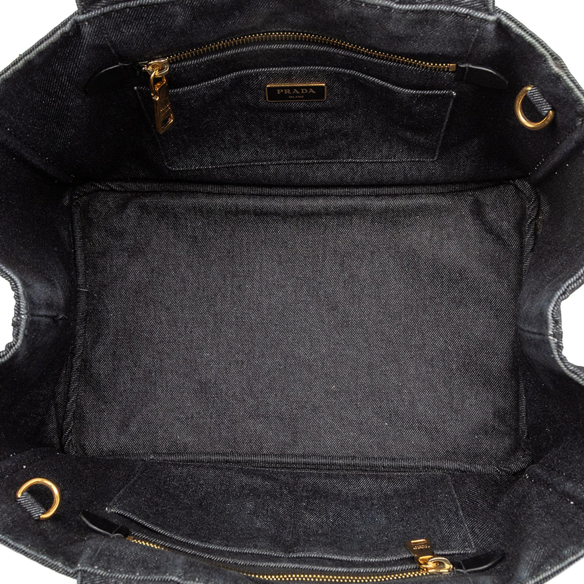 Prada Denim Canapa Logo Tote