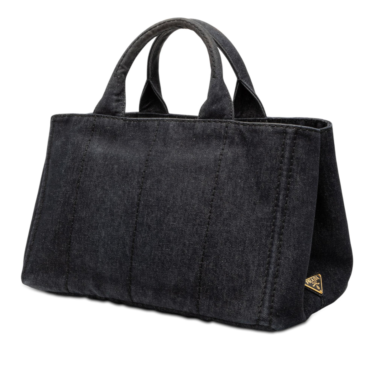 Prada Denim Canapa Logo Tote