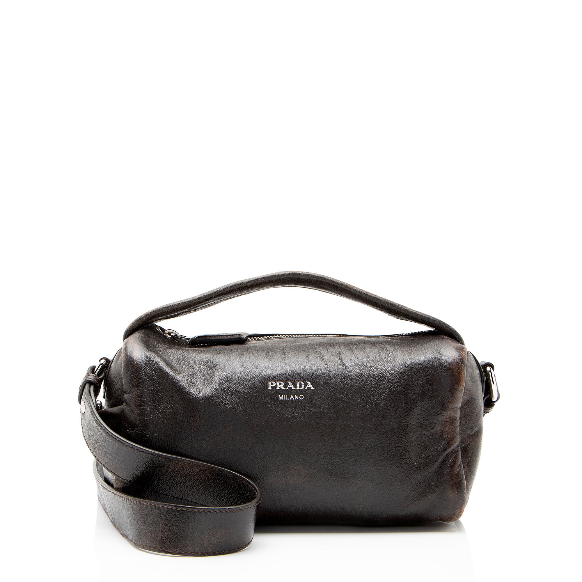 Prada Distressed Nappa Shoulder Bag