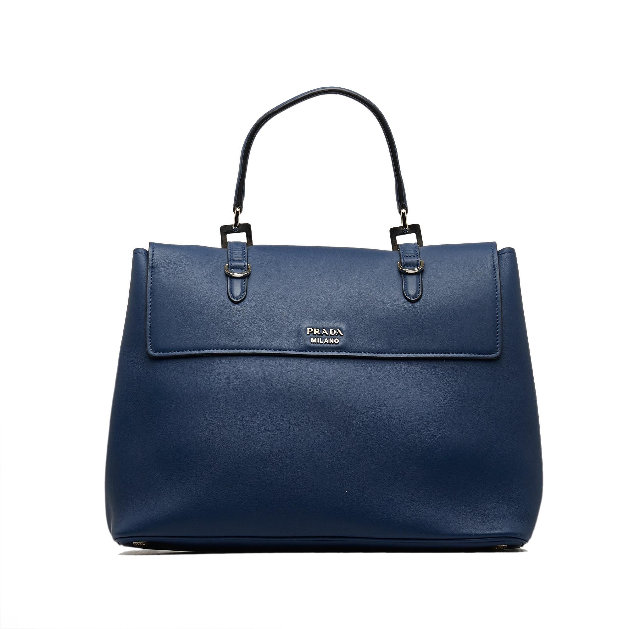 Prada Double Turnlock Leather Satchel (SHG-7LAYvo)