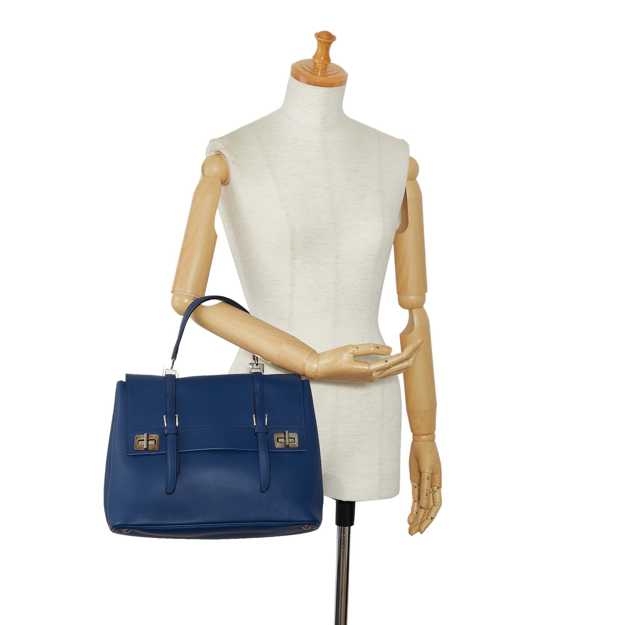 Prada Double Turnlock Leather Satchel (SHG-7LAYvo)