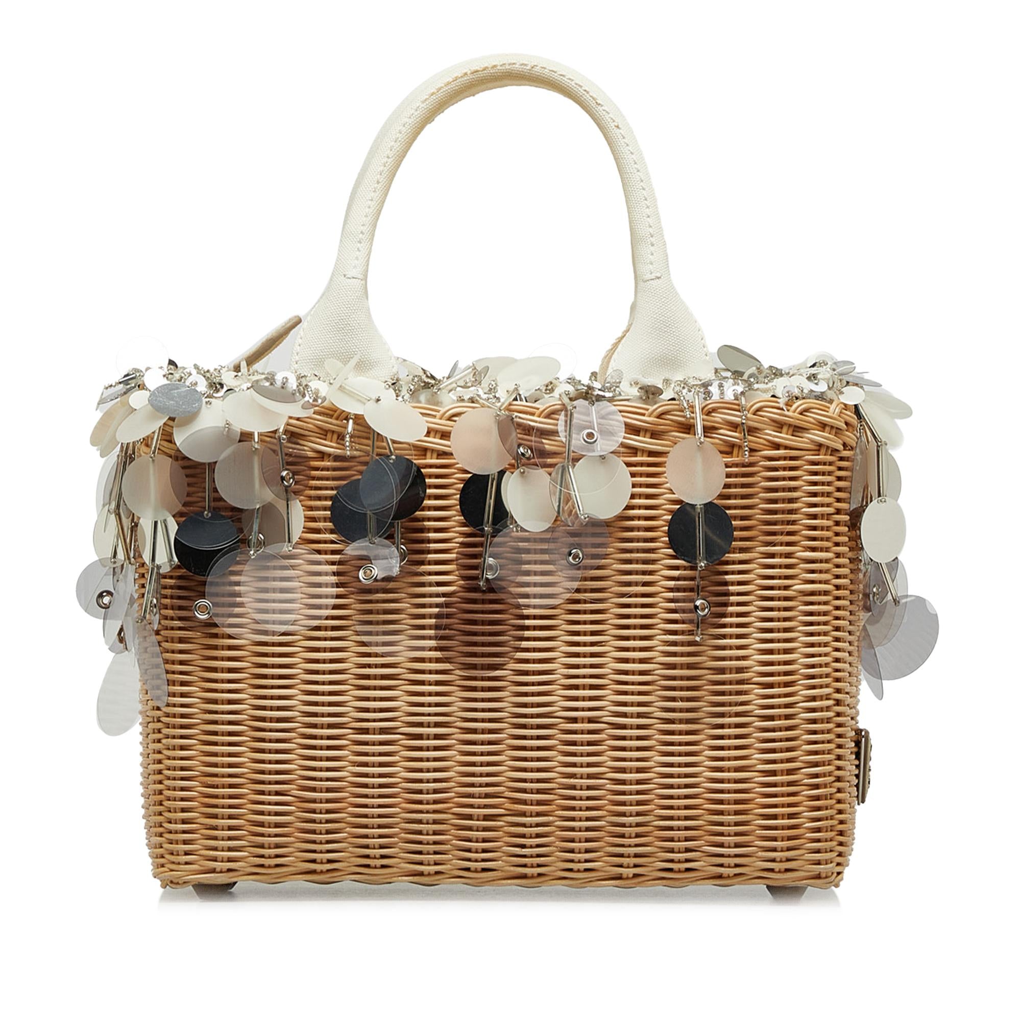 Prada Embellished Midollino Satchel (SHG-95qac8)