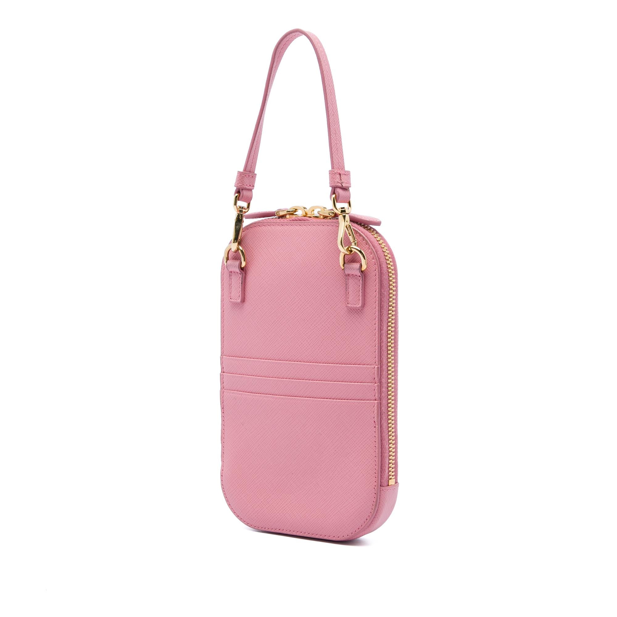 Prada Embellished Saffiano Lux Phone Pouch