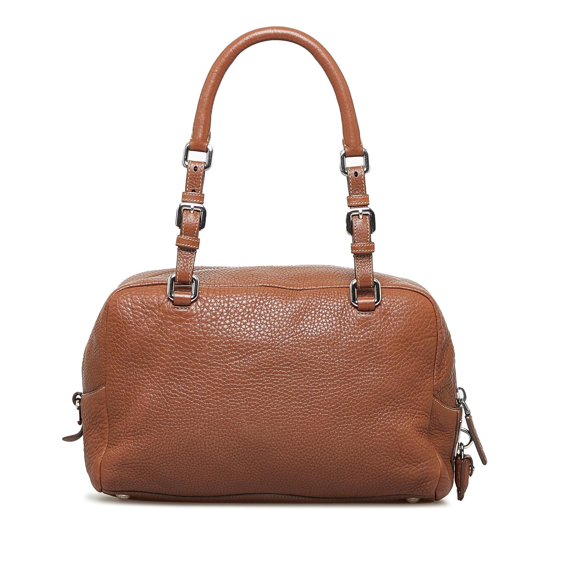 Prada Embossed Logo Bowler Bag (SHG-lc8nlr)