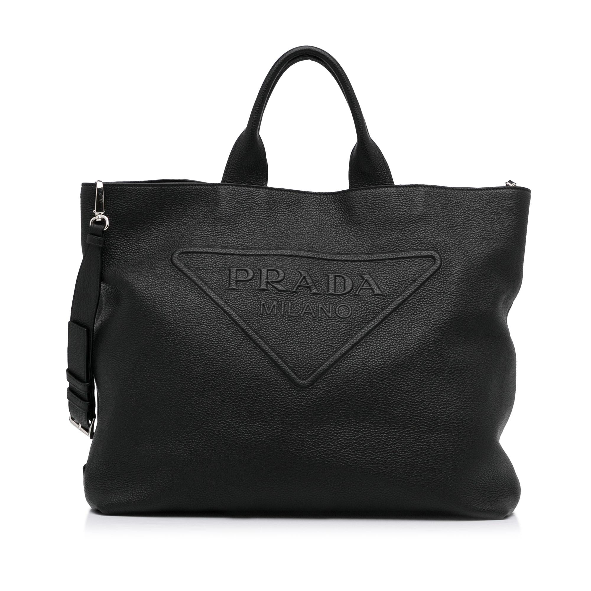 Prada Embossed Logo Satchel (SHG-sEtexd)