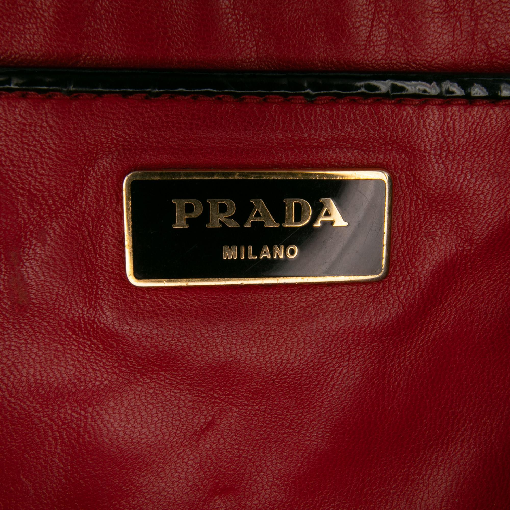 Prada Embossed Patent Satchel
