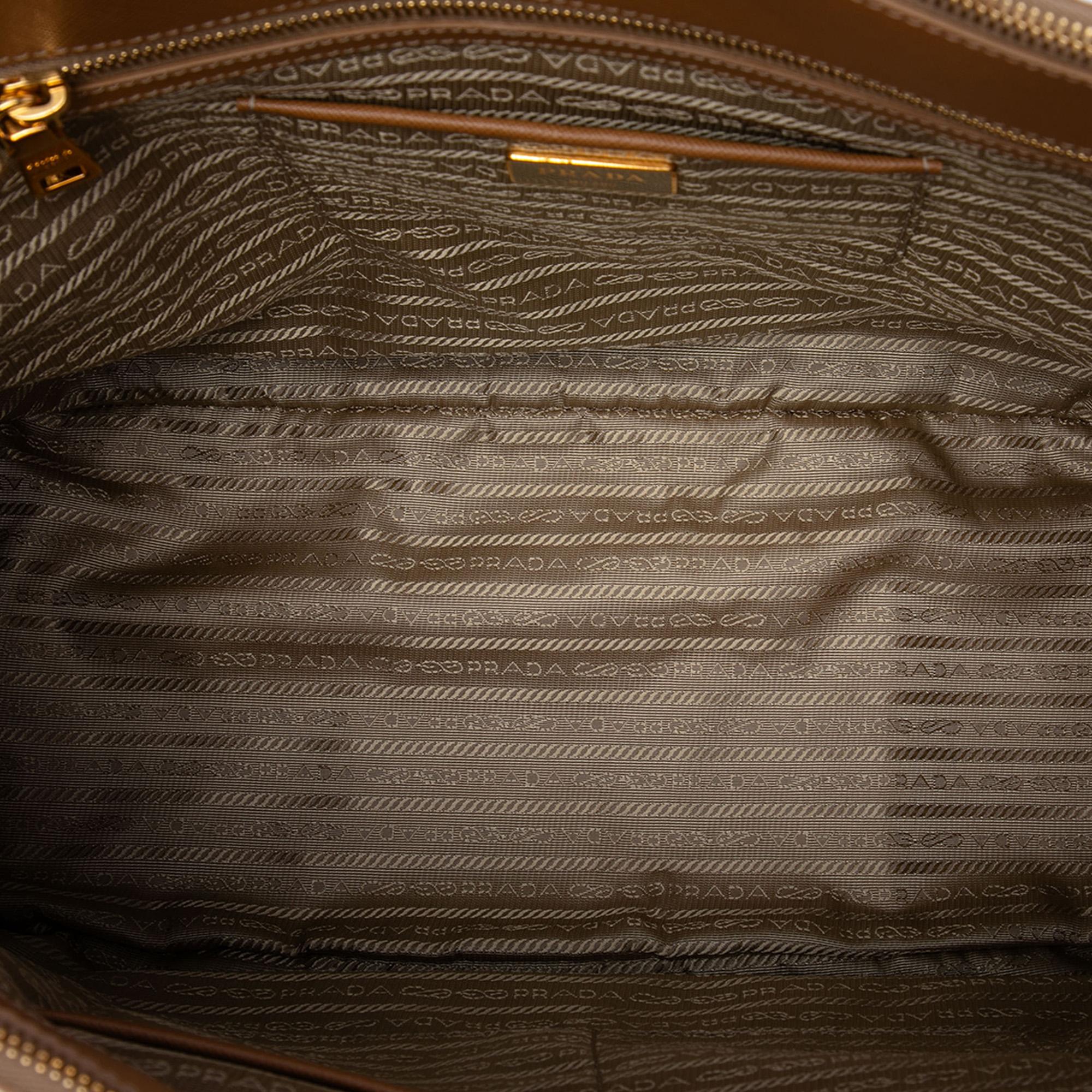 Prada Extra Large Saffiano Lux Galleria Double Zip Tote