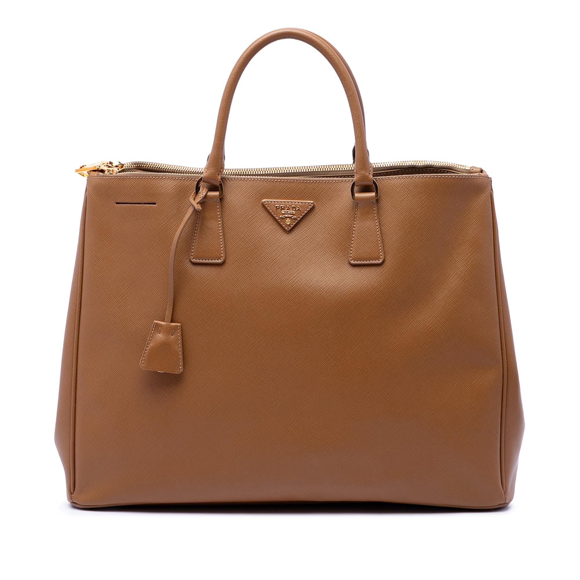 Prada Extra Large Saffiano Lux Galleria Double Zip Tote